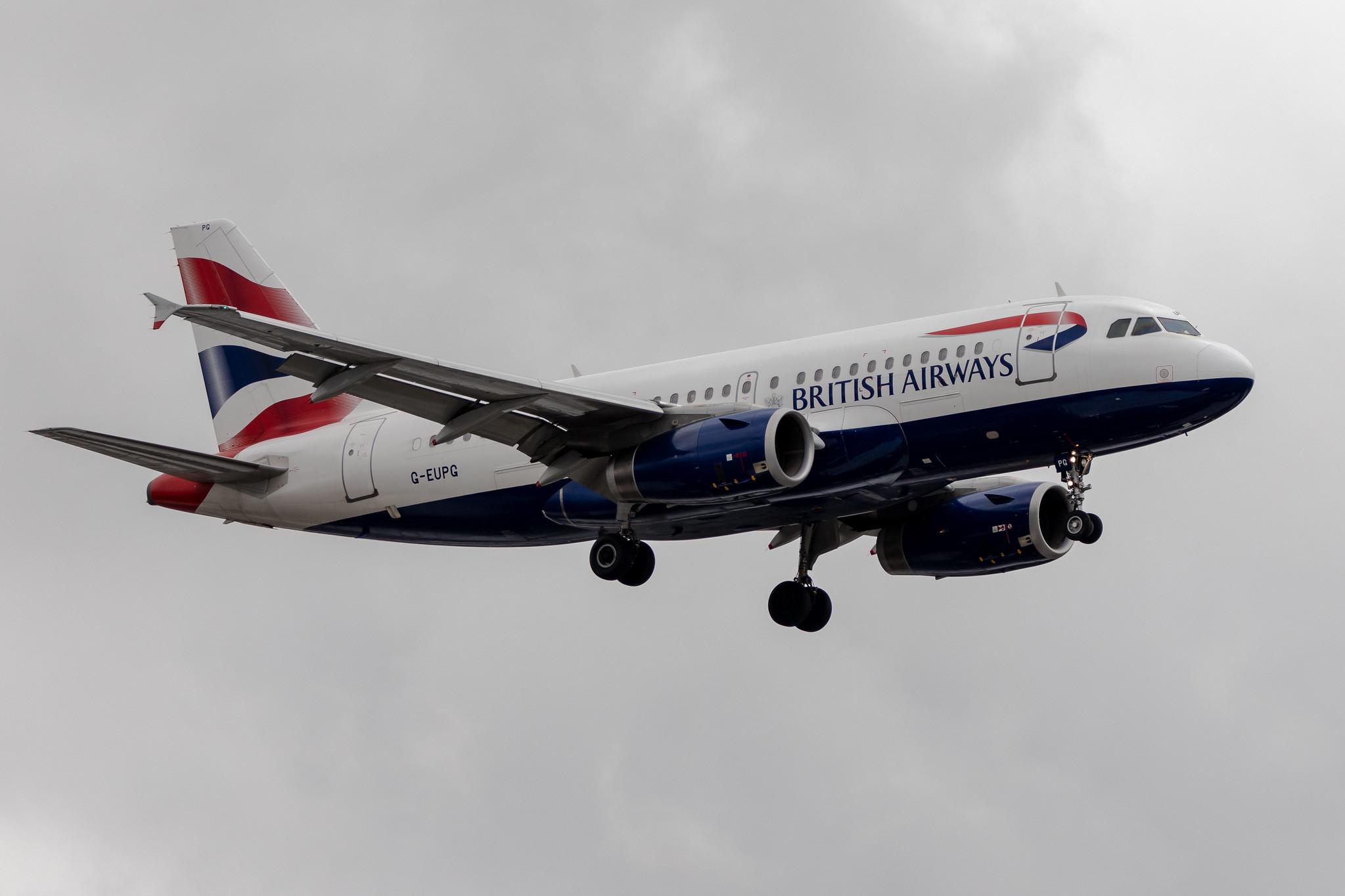 London Heathrow Airport: British Airways (BA / BAW) |  Airbus A319-131 A319 | G-EUPG | MSN 1222