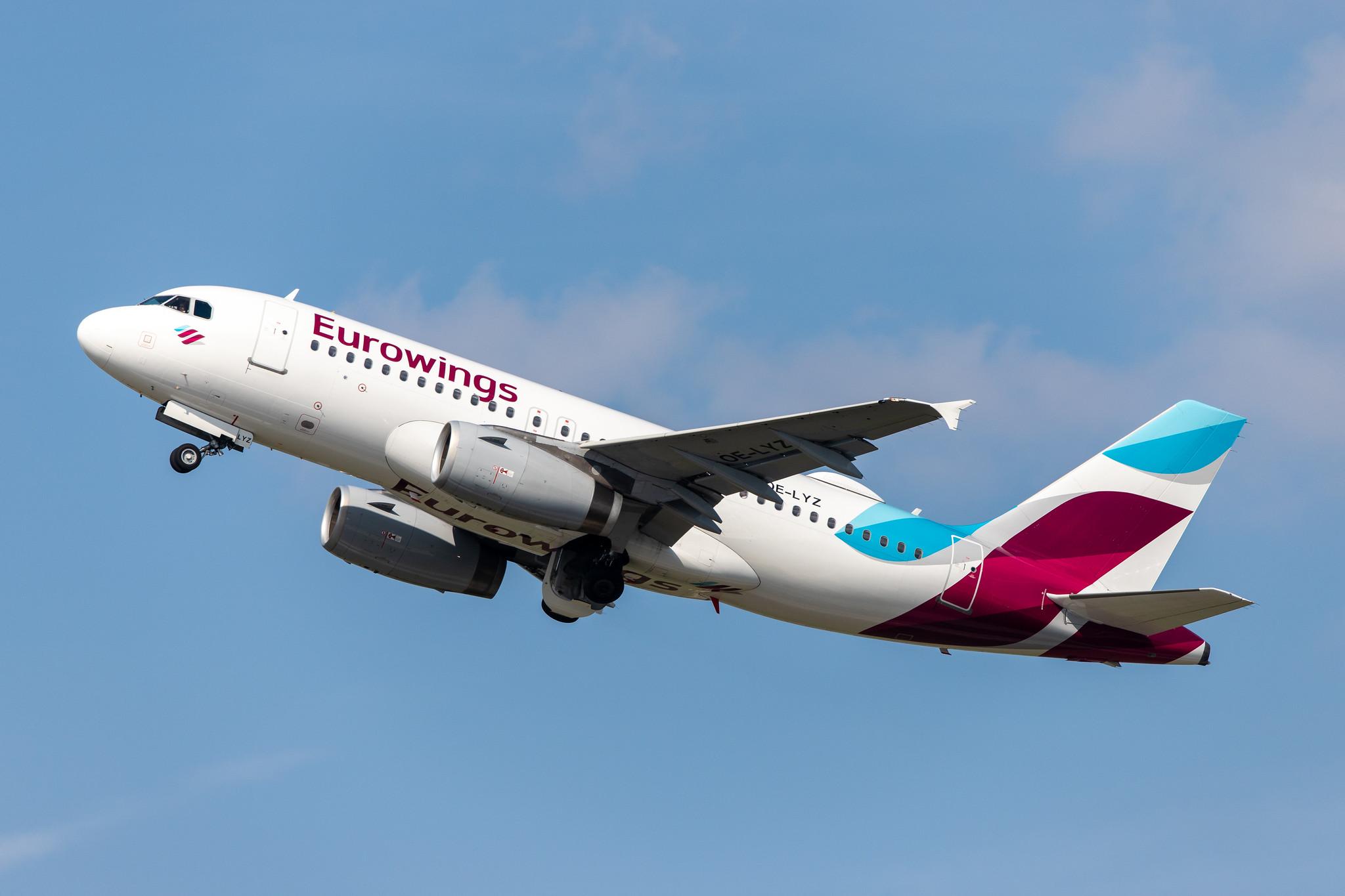 Düsseldorf Airport: Eurowings (EW / EWG) | Operator: Eurowings Europe |  Airbus A319-132 A319 | OE-LYZ | MSN 4227
