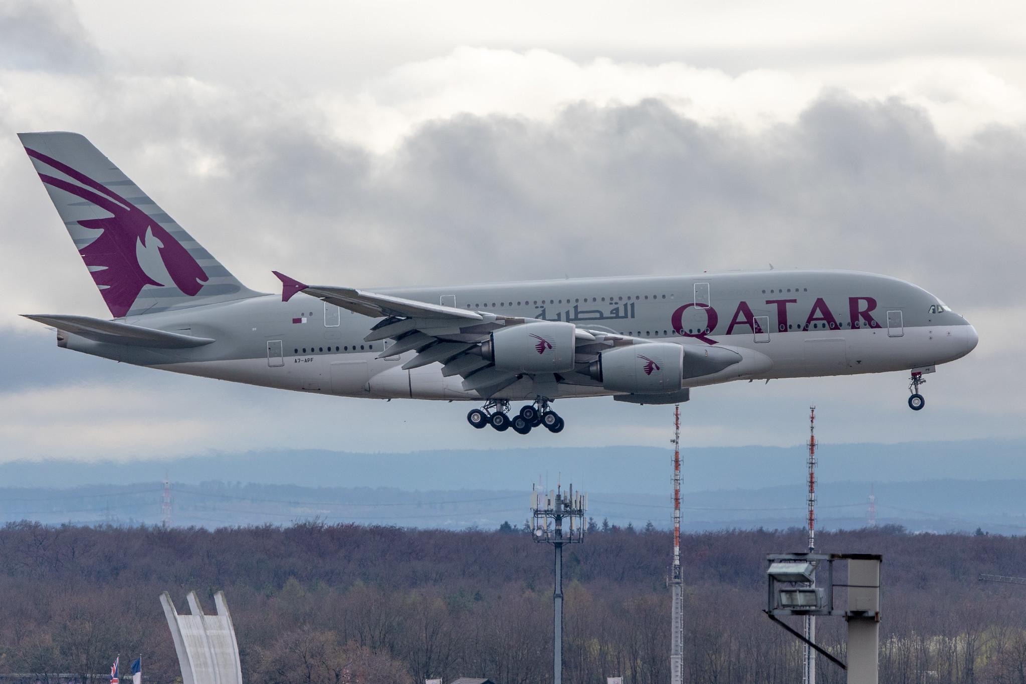 Frankfurt Airport: Qatar Airways (QR / QTR) |  Airbus A380-861 A388 | A7-APF | MSN 189