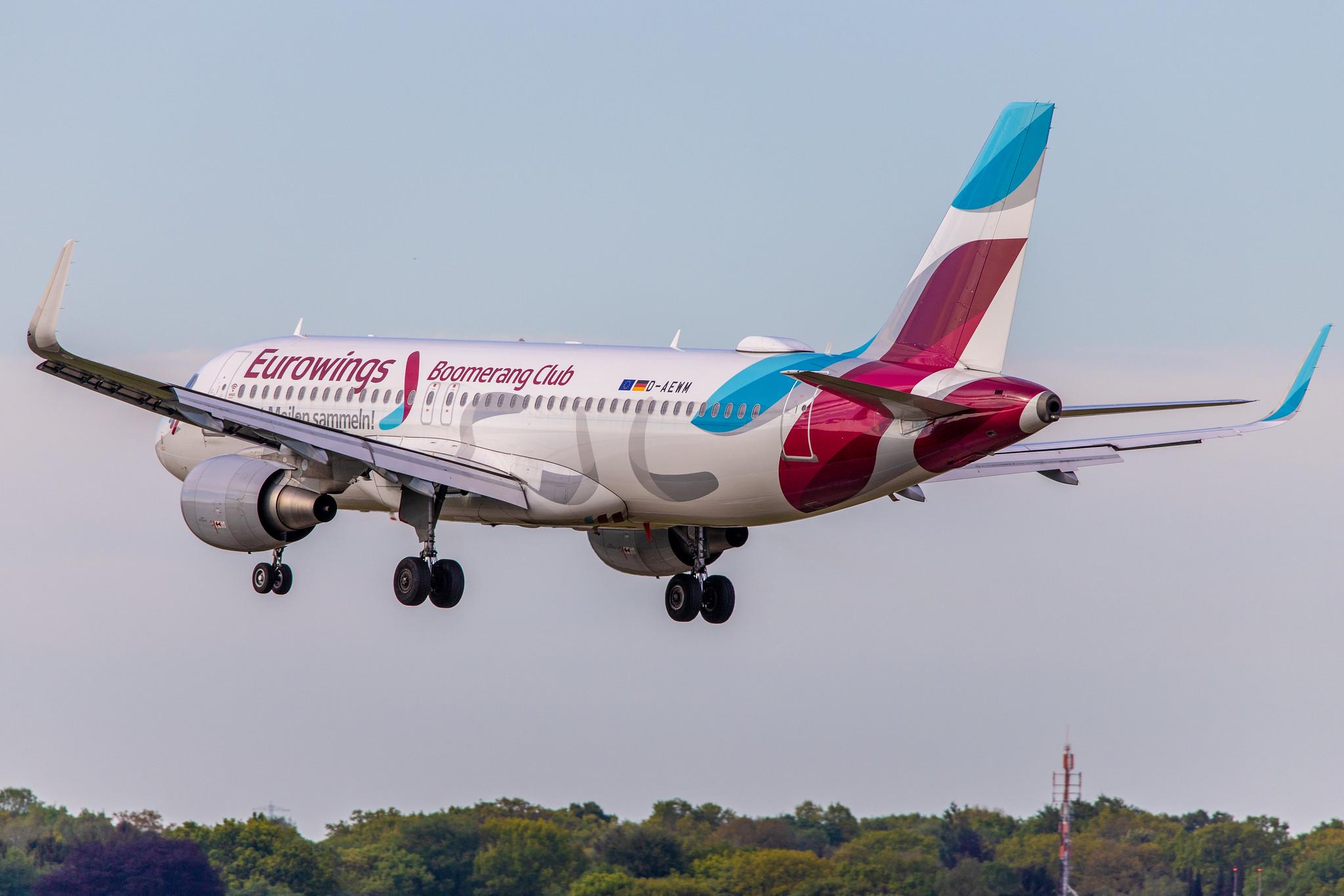 Hamburg Airport: Eurowings (EW / EWG) |  Livery: Boomerang Club Livery |  Airbus A320-214 A320 | D-AEWM | MSN 7259