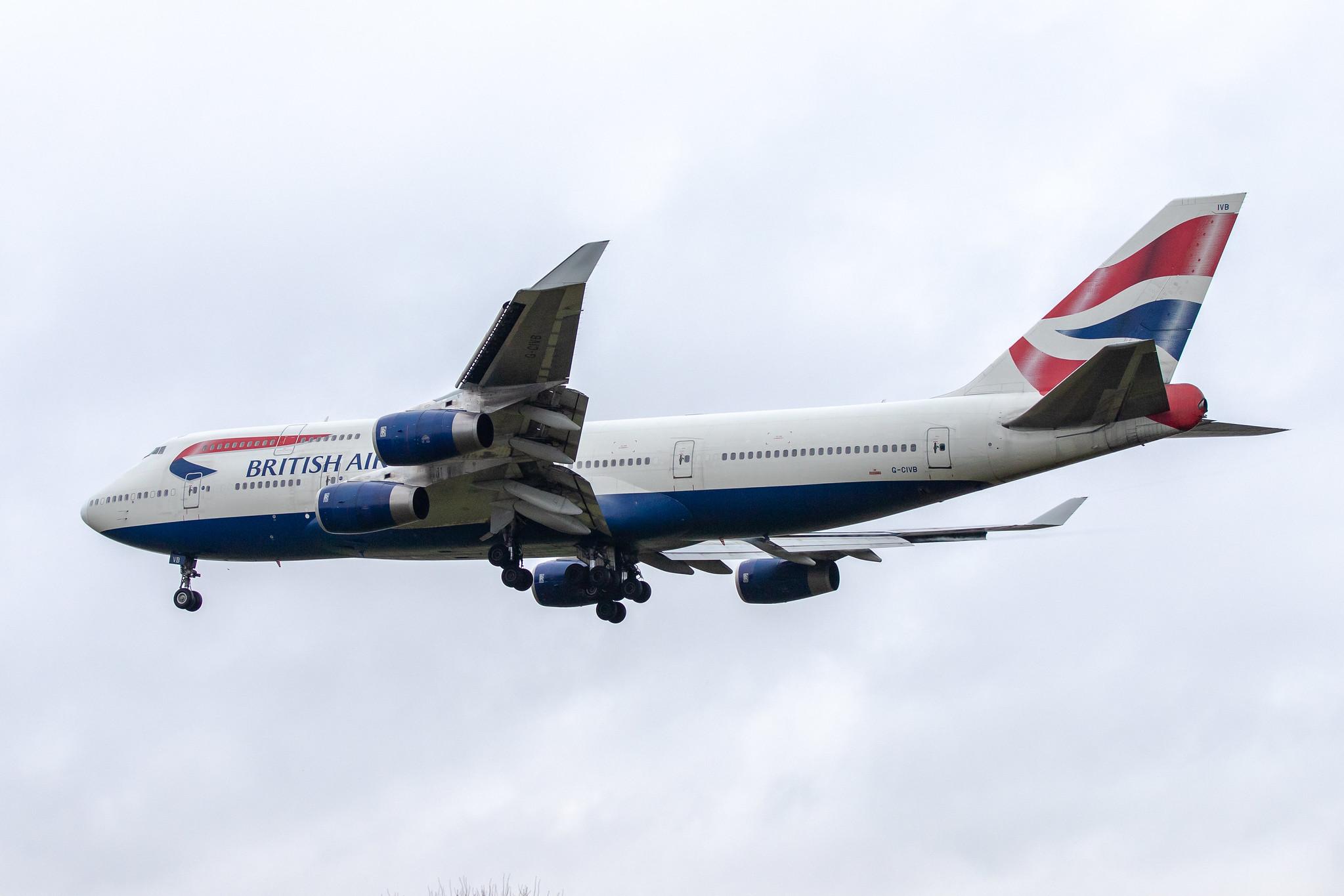 London Heathrow Airport: British Airways (BA / BAW) |  Boeing 747-436 B744 | G-CIVB | MSN 25811