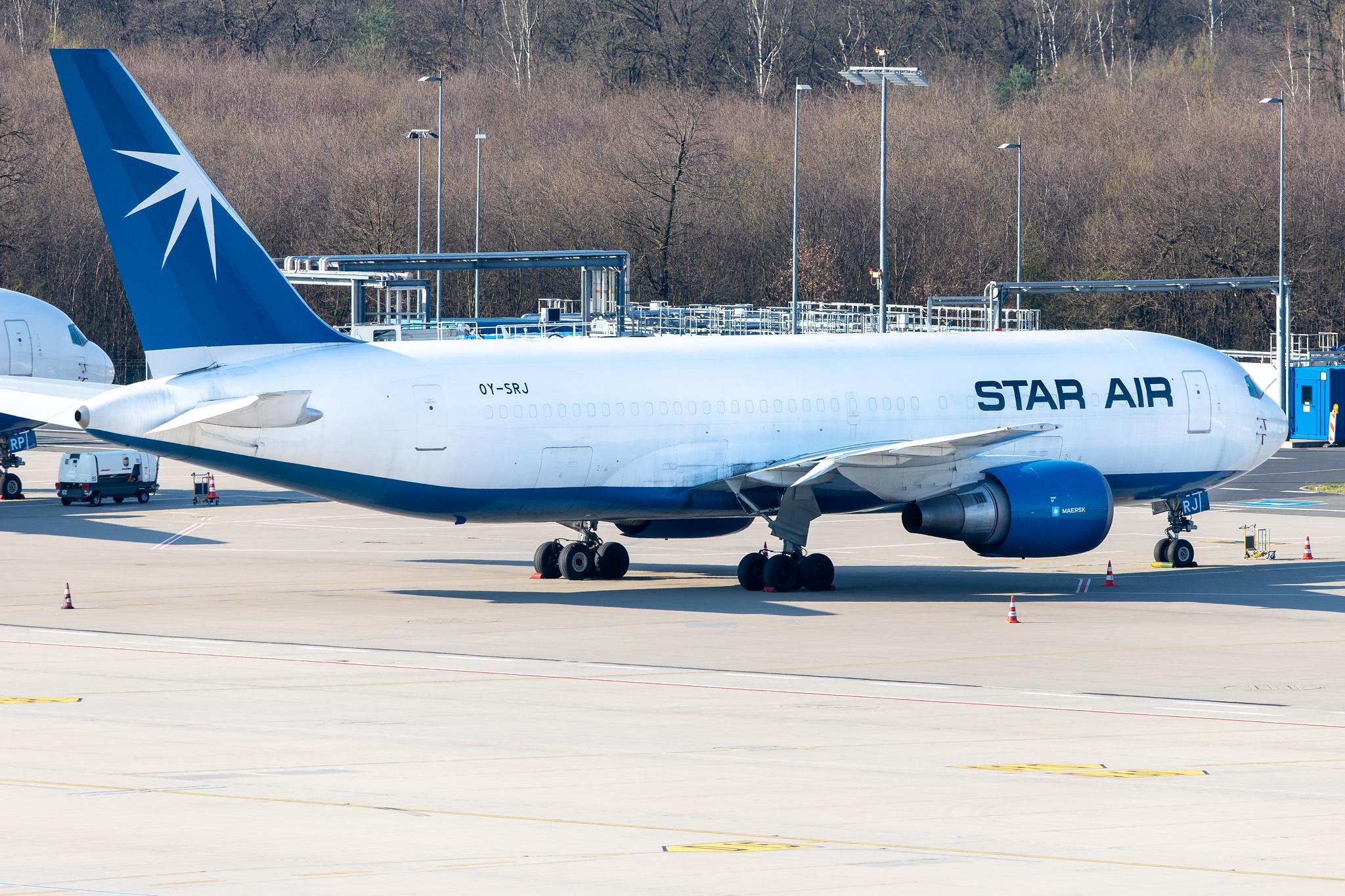 Köln Bonn Airport: Star Air (DJ / SRR) |  Boeing 767-25E(BDSF) B762 | OY-SRJ | MSN 27195