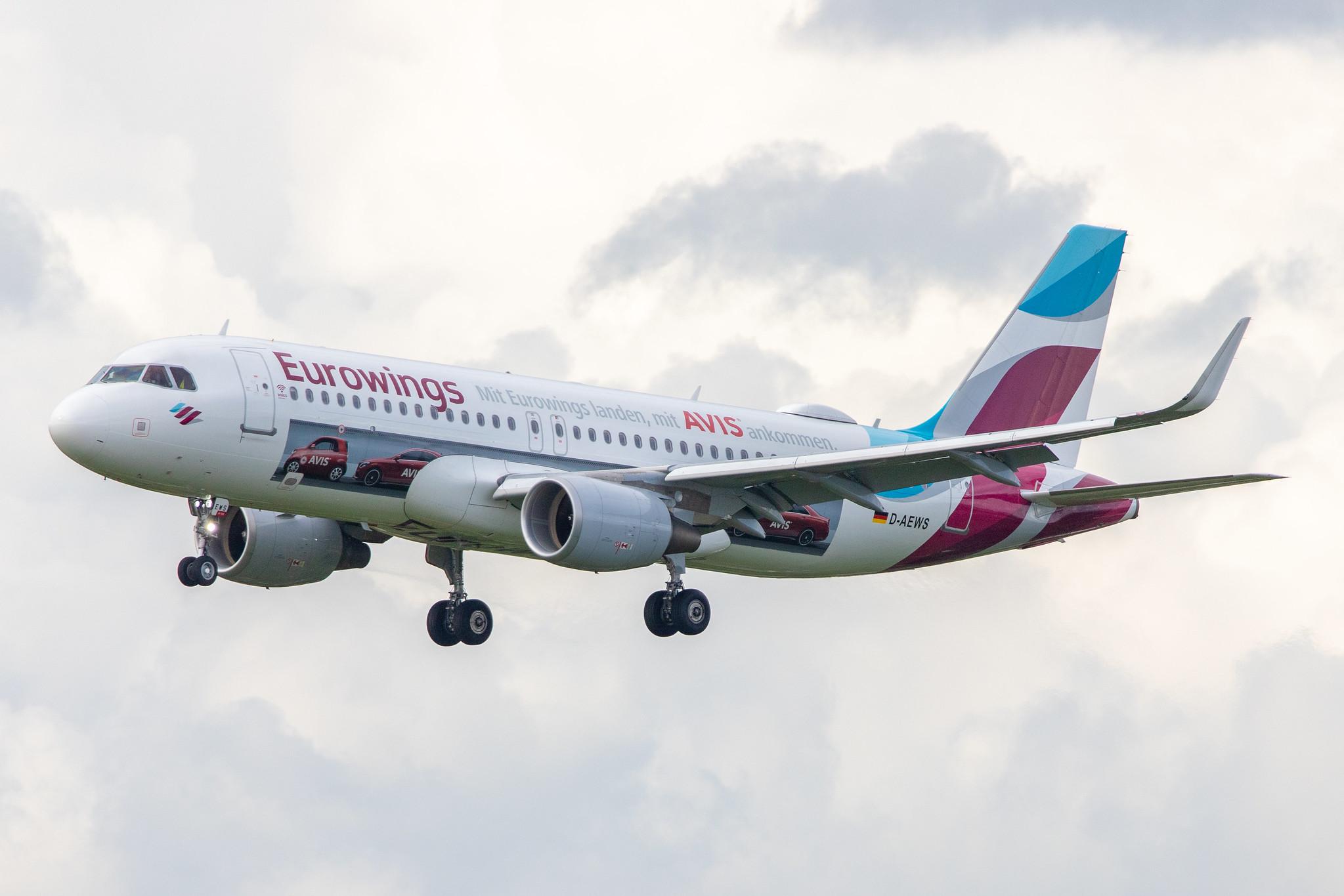 Hamburg Airport: Eurowings (EW / EWG) | Livery: AVIS Livery | Airbus A320-214 A320 | D-AEWS | MSN 7439