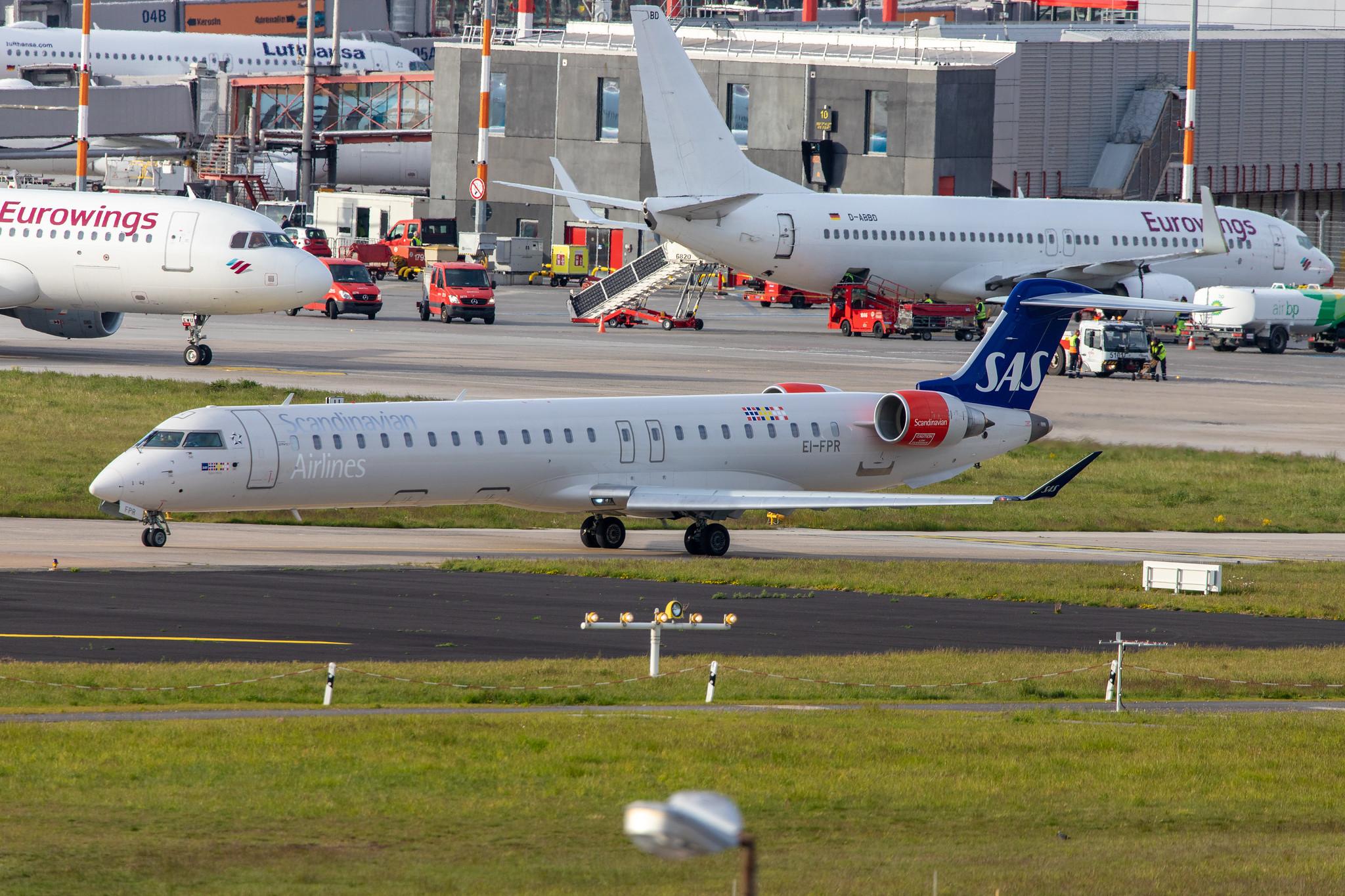Hamburg Airport: SAS (SK / SAS) | Operator: Cityjet |  Mitsubishi CRJ-900LR CRJ9 | EI-FPR | MSN 15436