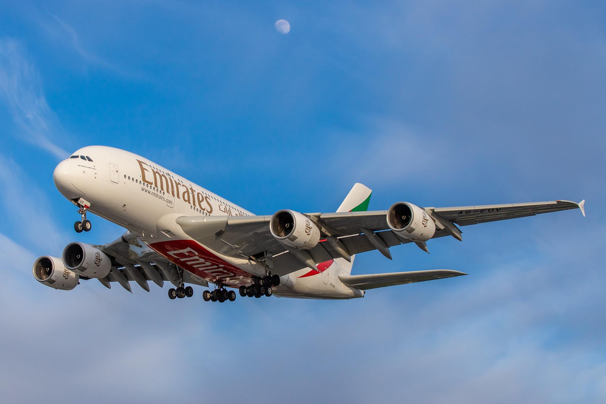 Hamburg Airport: Emirates (EK / UAE) |  Airbus A380-842 A388 | A6-EUV | MSN 239