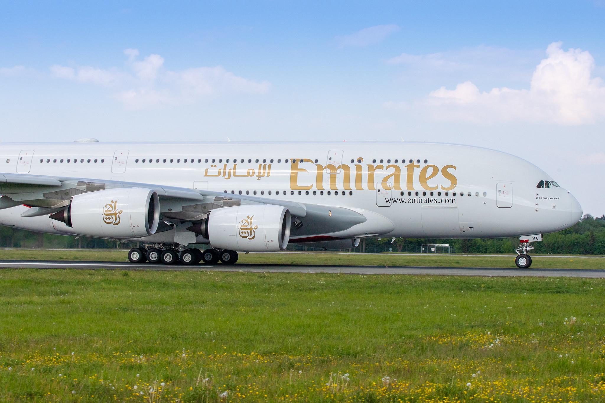Hamburg Airport: Emirates (EK / UAE) |  Airbus A380-842 A388 | A6-EVC | MSN 248