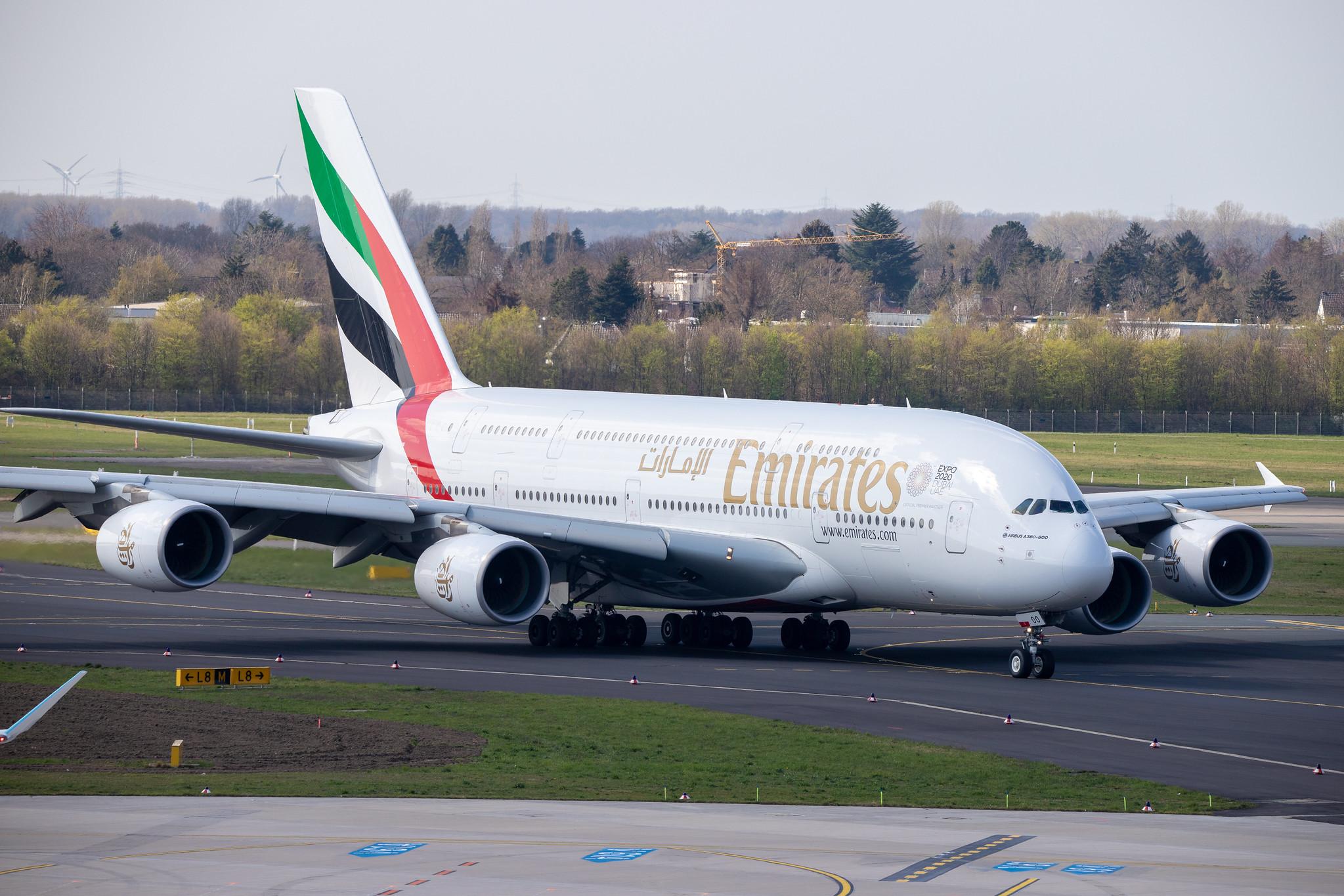 Düsseldorf Airport: Emirates (EK / UAE) |  Airbus A380-861 A388 | A6-EOO | MSN 190