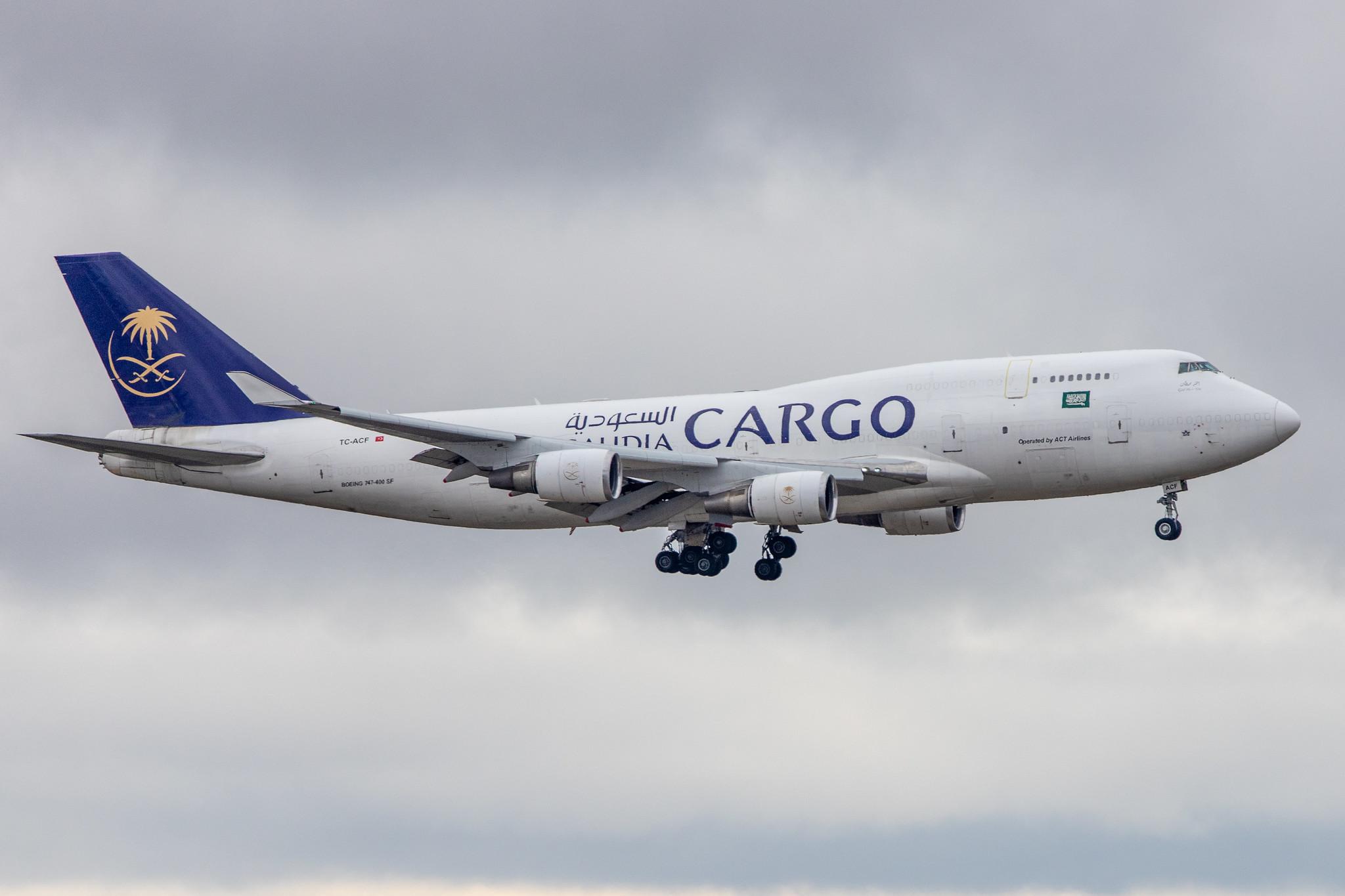 Frankfurt Airport: Saudia Cargo (SV / SVA) | Operator: AirACT |  Boeing 747-481(BDSF) B744 | TC-ACF | MSN 25645
