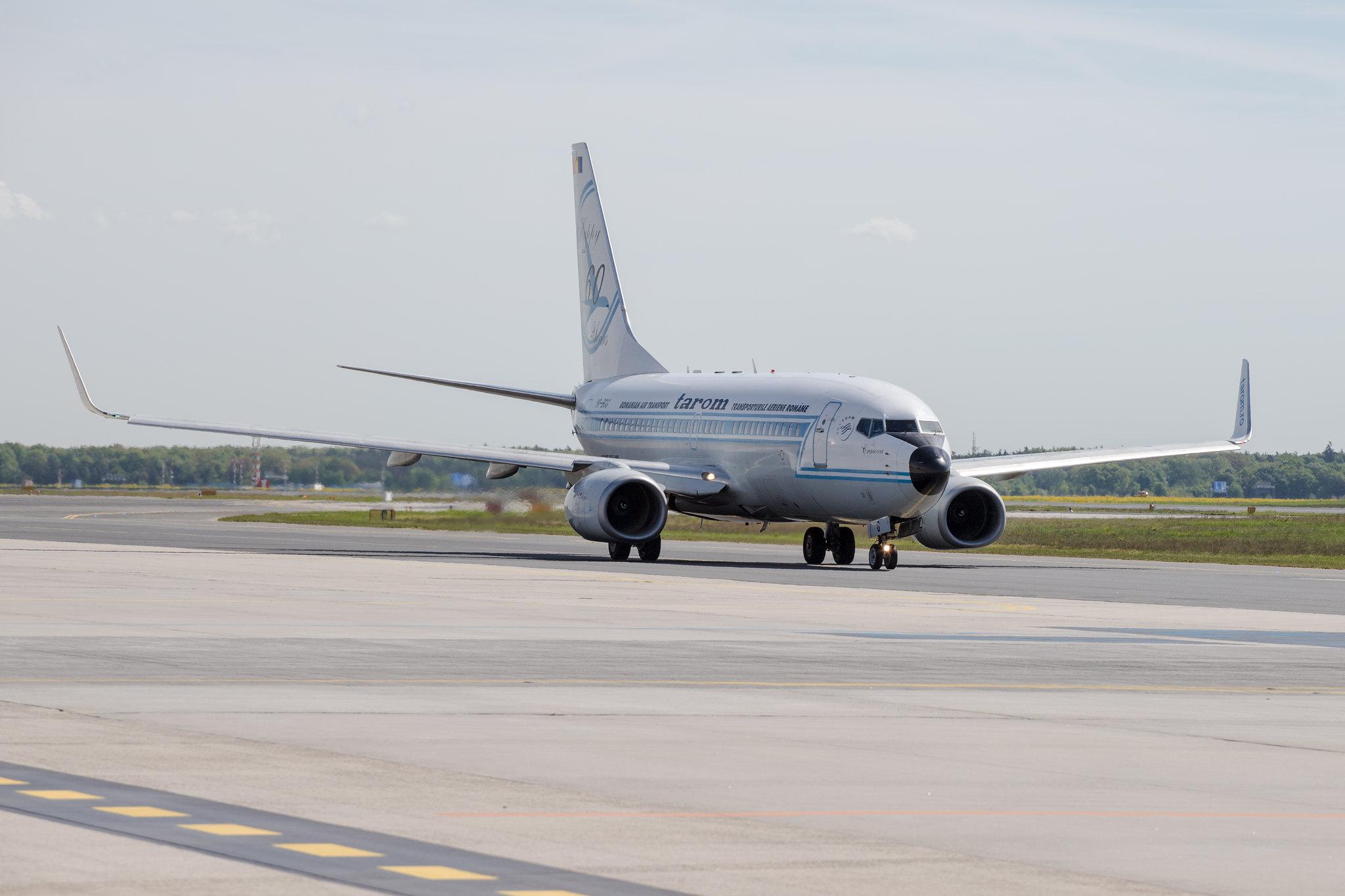 Frankfurt Airport: Tarom (RO / ROT) |  Livery: Happy 66 Years Livery |  Boeing 737-78J B737 | YR-BGG | MSN 28442