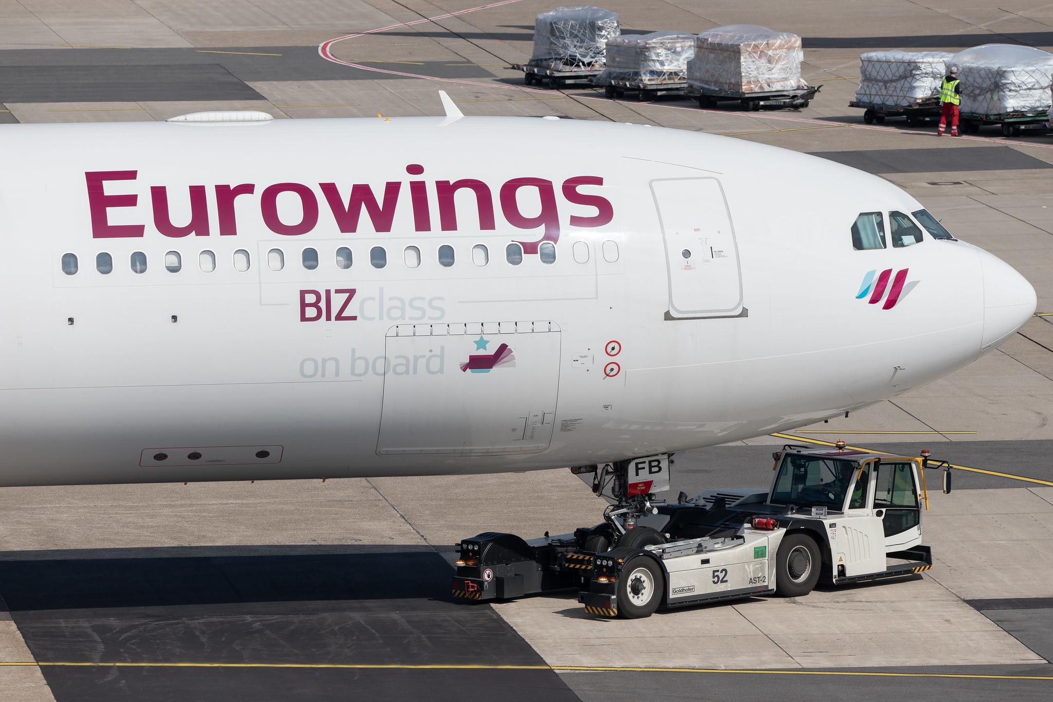 Düsseldorf Airport: Eurowings (EW / EWG) | Operator: Brussels Airlines |  Airbus A330-342 A333 | OO-SFB | MSN 0915