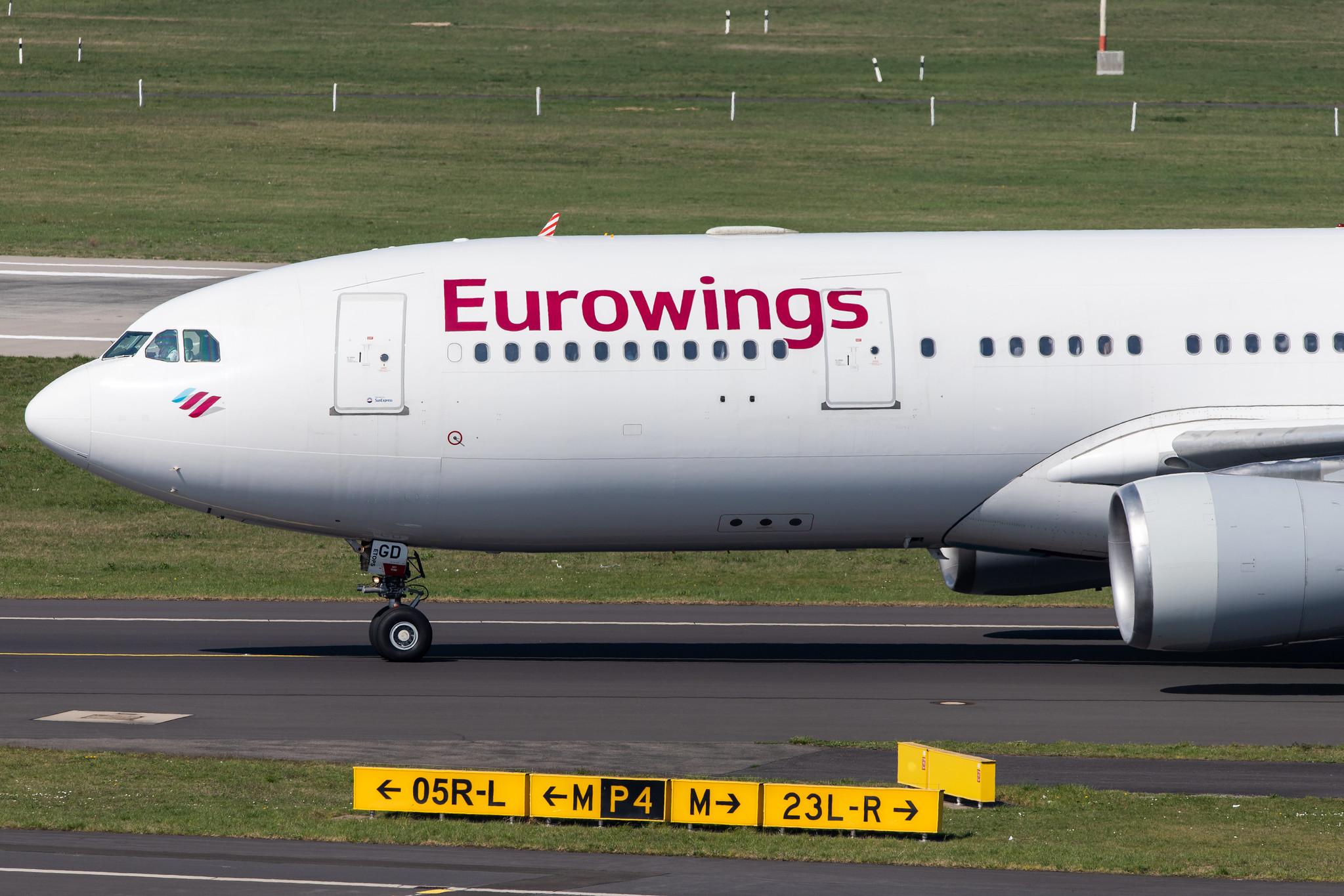 Düsseldorf Airport: Eurowings (EW / EWG) | Operator: SunExpress Deutschland |  Airbus A330-203 A332 | D-AXGD | MSN 0573