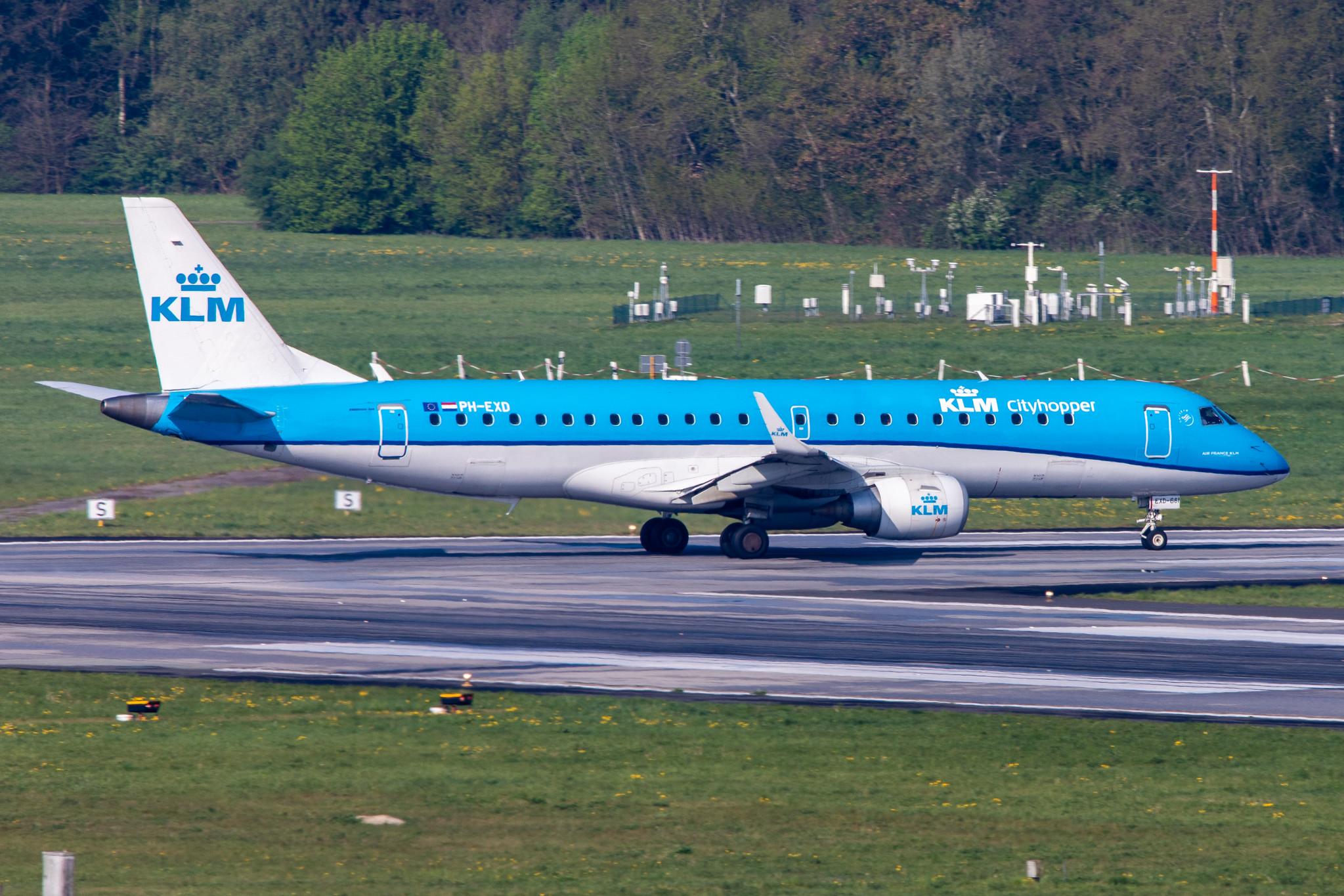 Hamburg Airport: KLM (KL / KLM) | Operator: KLM Cityhopper |  Embraer E190STD E190 | PH-EXD | MSN 19000661