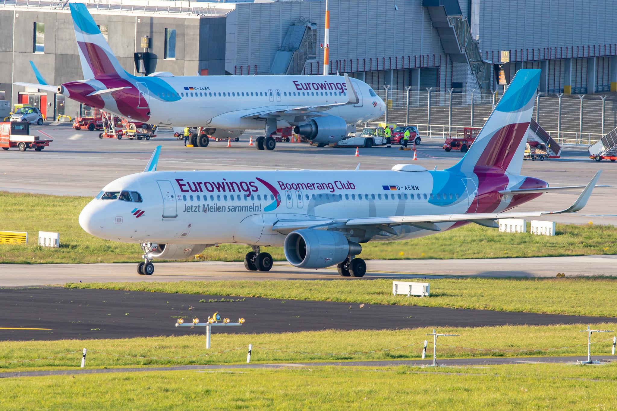 Hamburg Airport: Eurowings (EW / EWG) |  Livery: Boomerang Club Livery |  Airbus A320-214 A320 | D-AEWM | MSN 7259