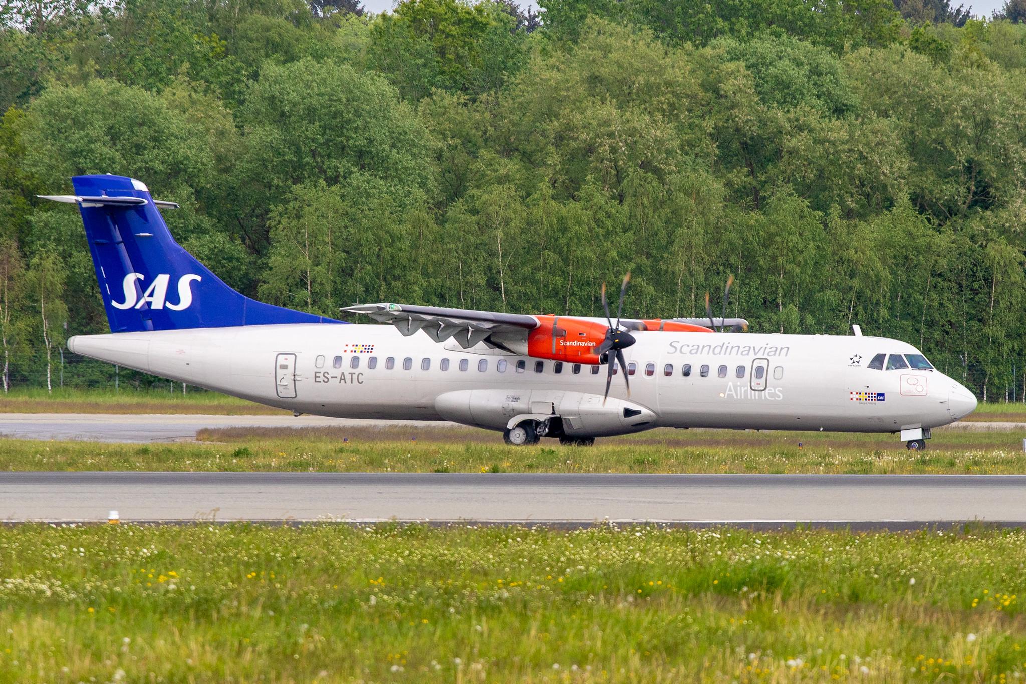 Hamburg Airport: SAS (SK / SAS) | Operator: Xfly |  ATR 72-600 AT76 | ES-ATC | MSN 1164