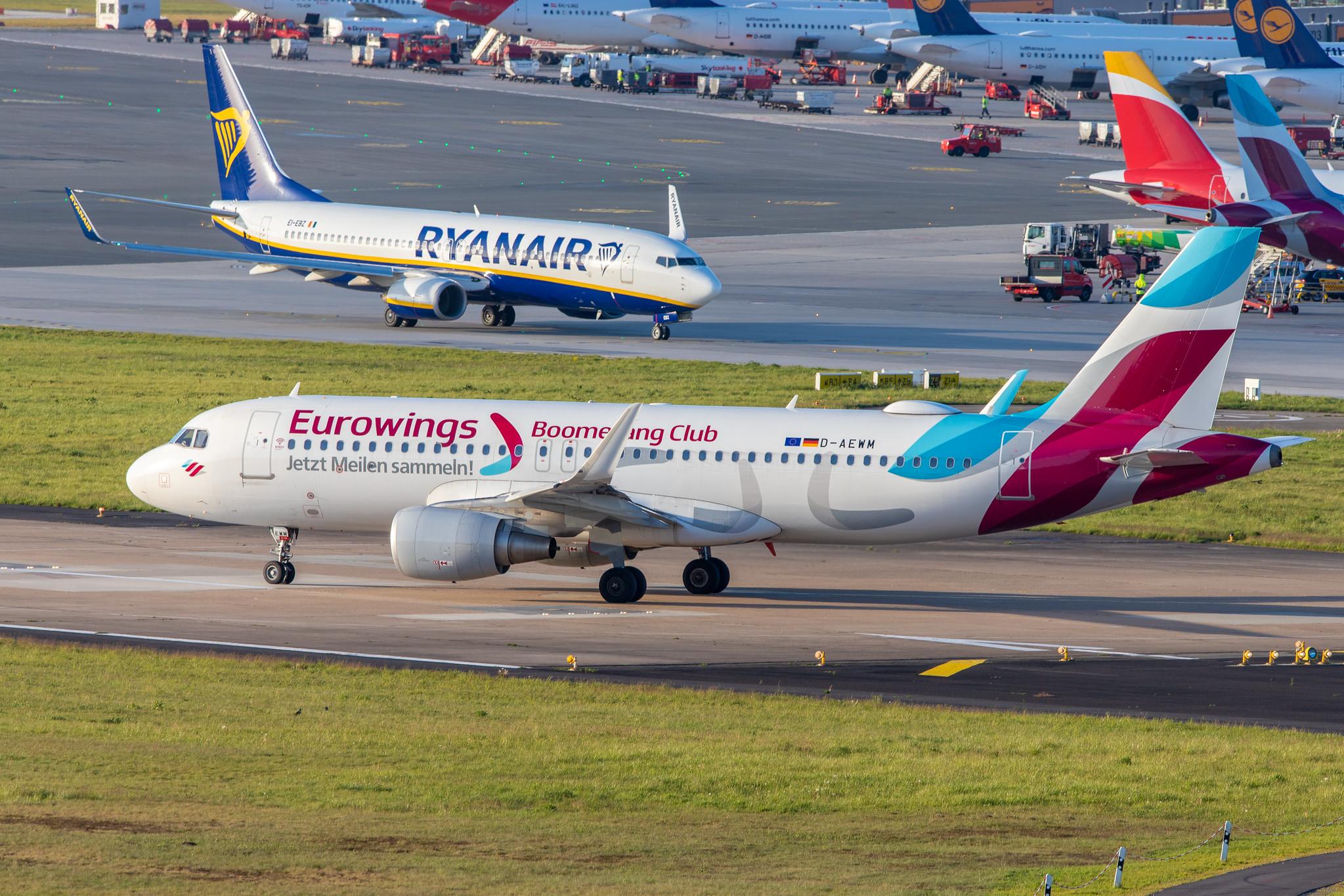 Hamburg Airport: Eurowings (EW / EWG) |  Livery: Boomerang Club Livery |  Airbus A320-214 A320 | D-AEWM | MSN 7259
