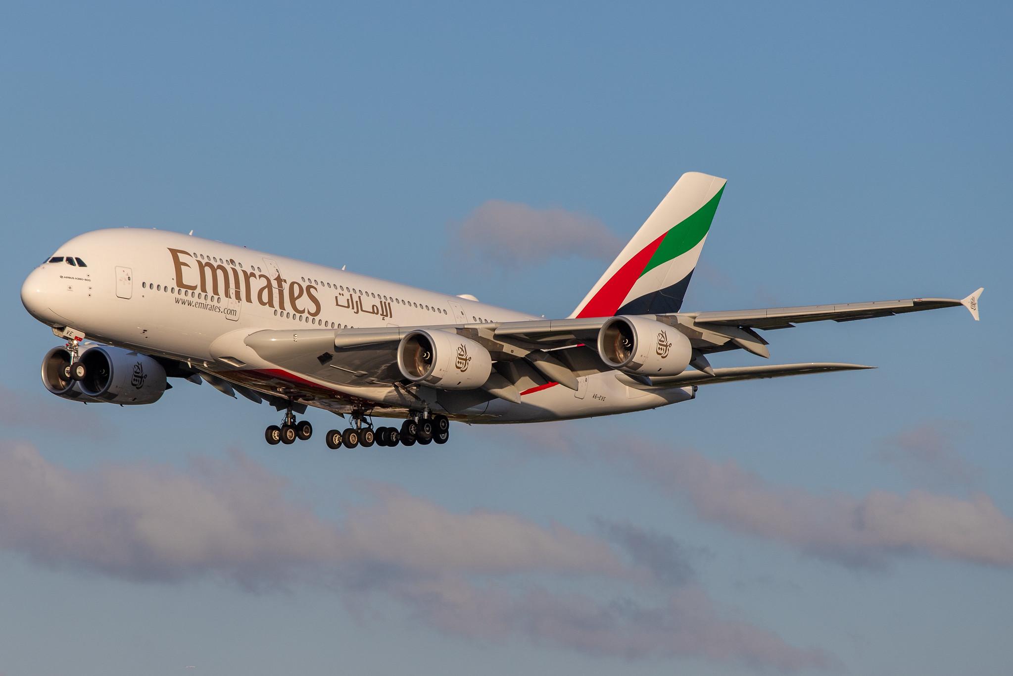 Hamburg Airport: Emirates (EK / UAE) |  Airbus A380-842 A388 | A6-EVE | MSN 250
