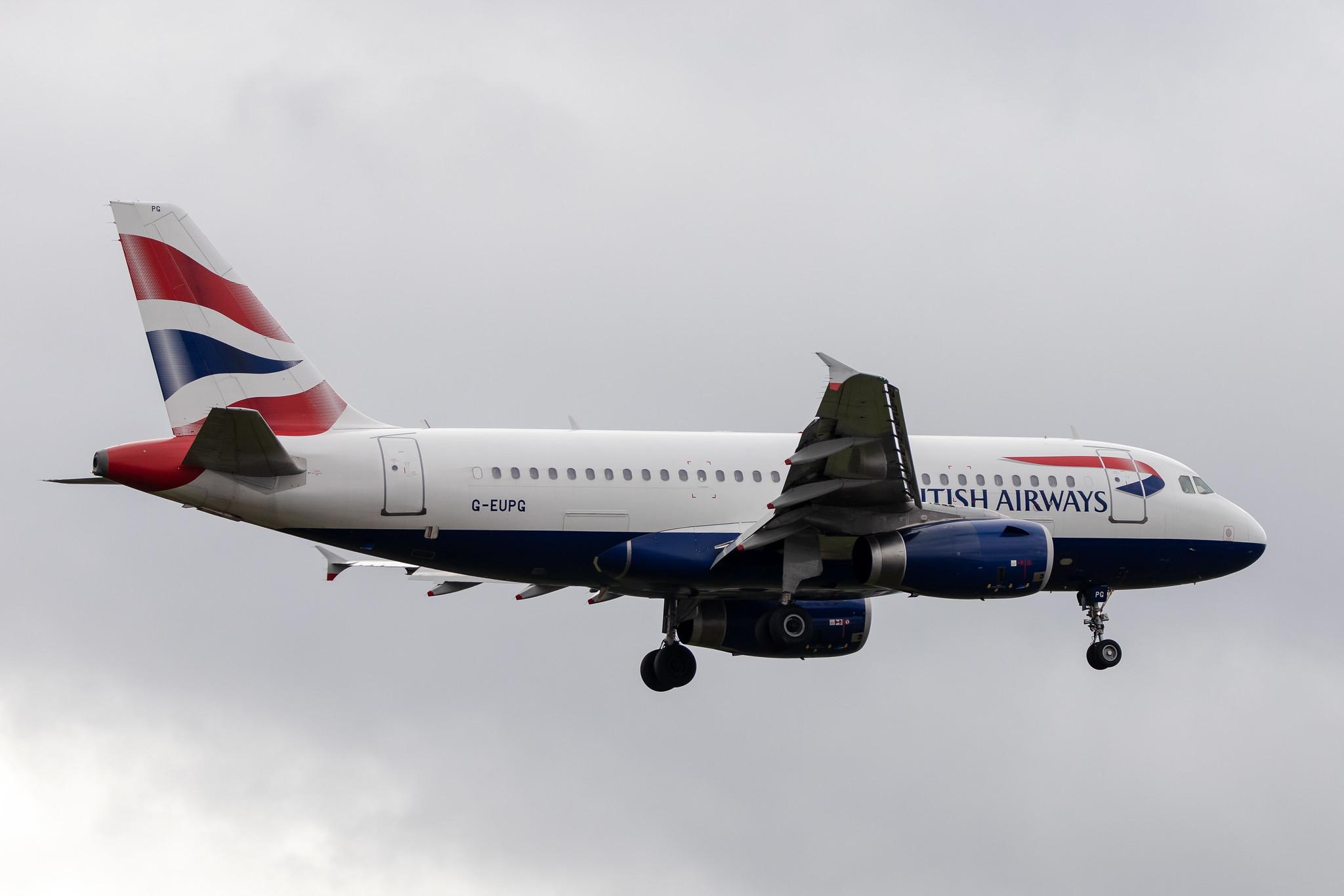 London Heathrow Airport: British Airways (BA / BAW) |  Airbus A319-131 A319 | G-EUPG | MSN 1222