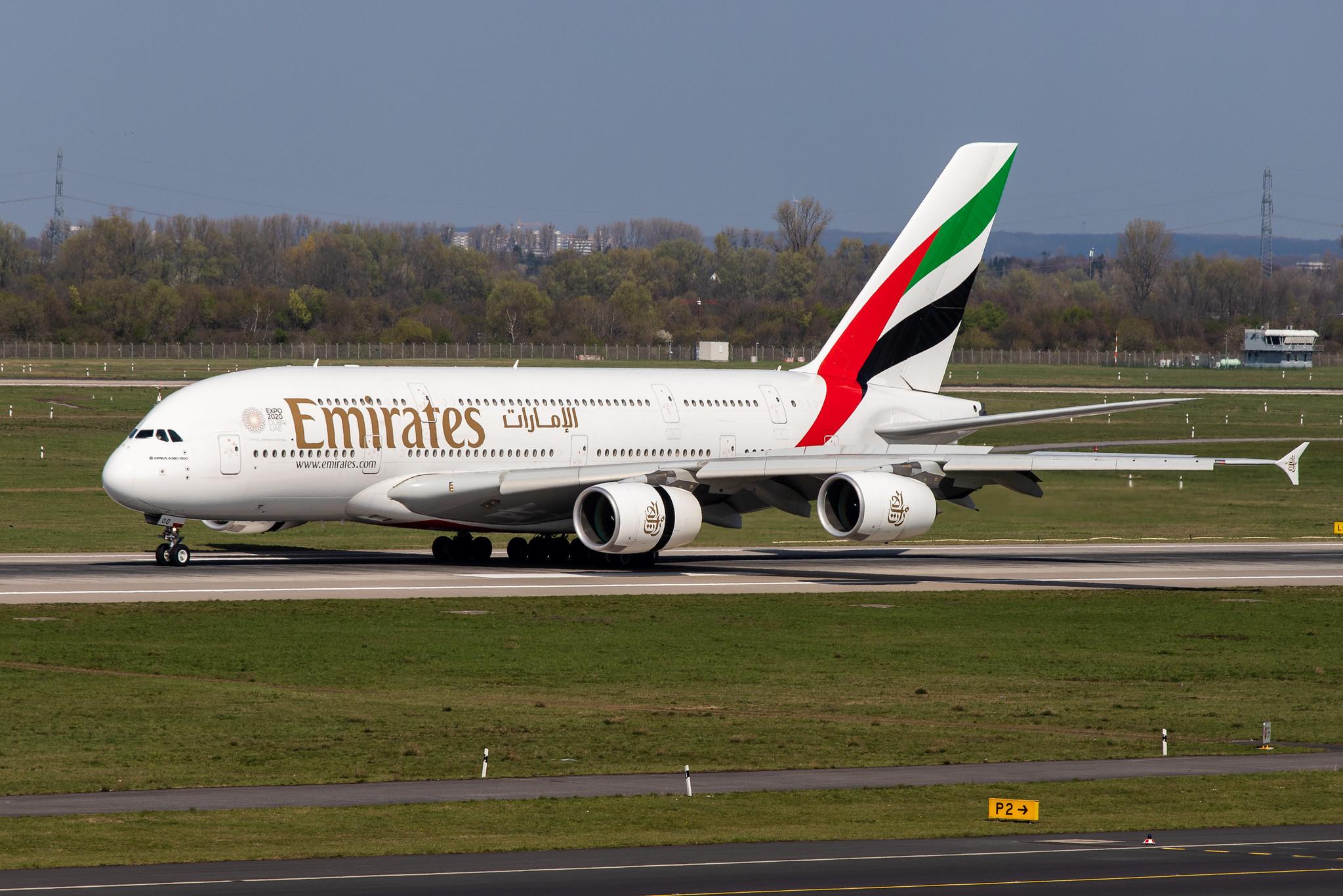 Düsseldorf Airport: Emirates (EK / UAE) |  Airbus A380-861 A388 | A6-EOO | MSN 190
