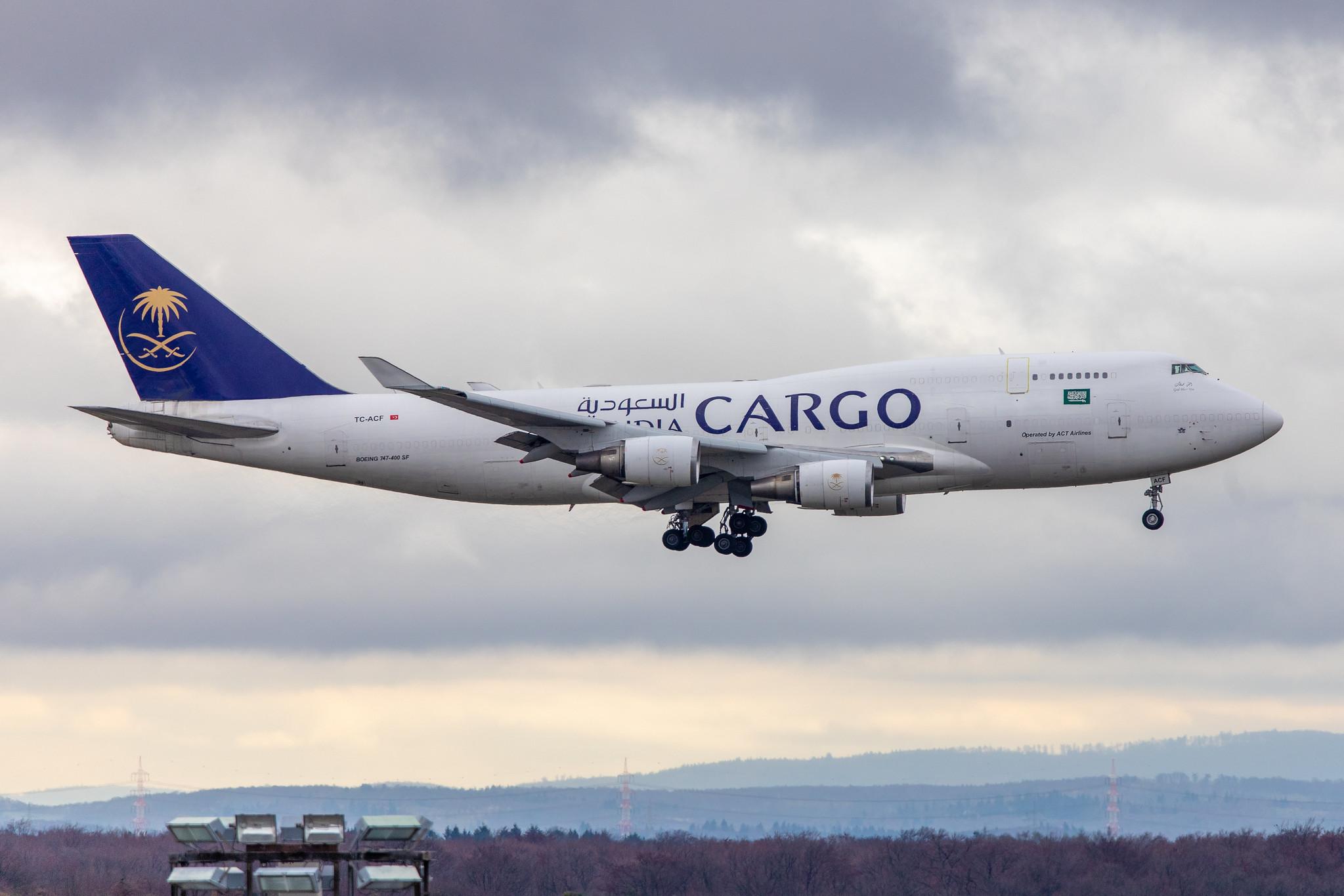 Frankfurt Airport: Saudia Cargo (SV / SVA) | Operator: AirACT |  Boeing 747-481(BDSF) B744 | TC-ACF | MSN 25645