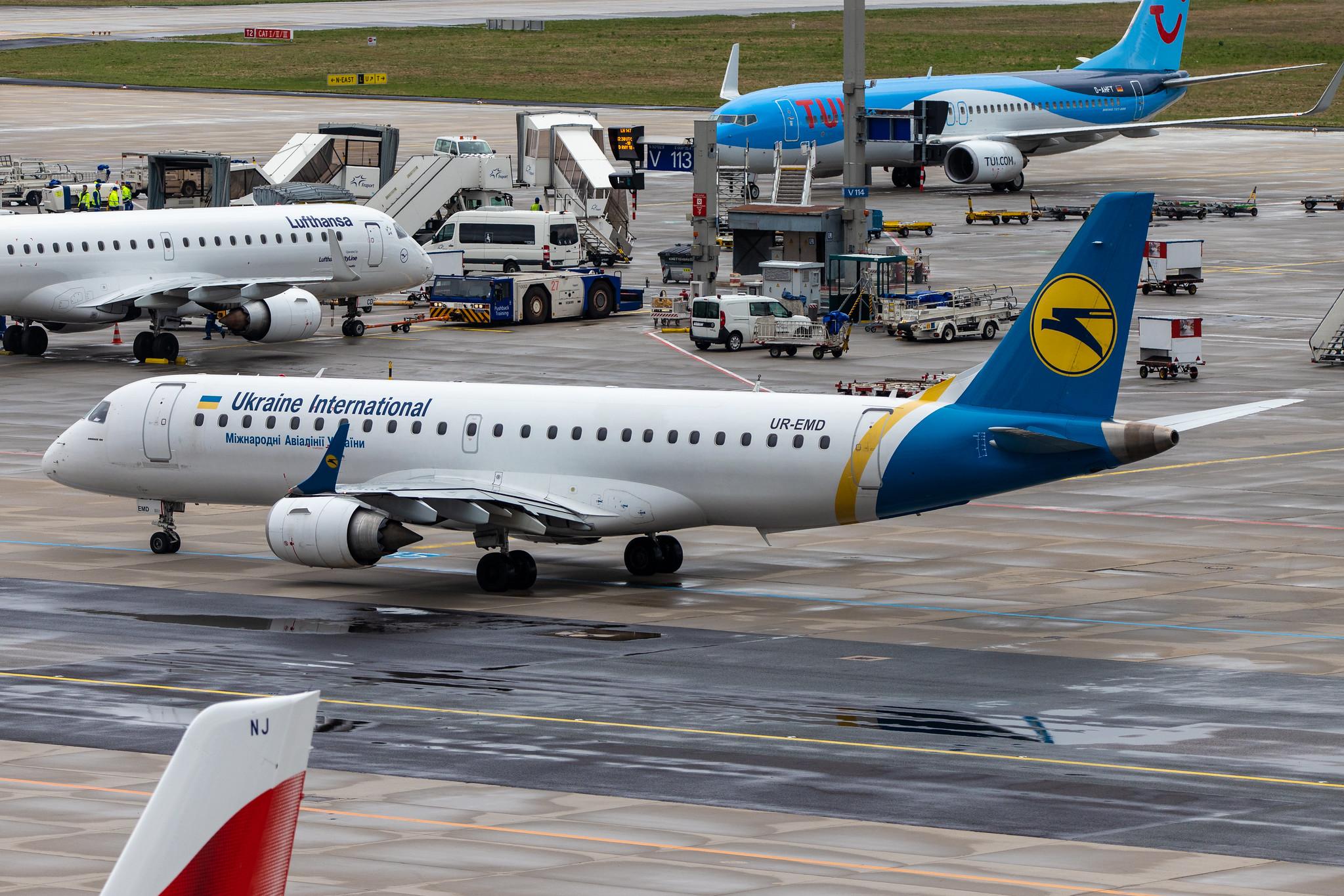 Frankfurt Airport: Ukraine International Airlines (PS / AUI) | Operator: Ukraine Int. Airlines |  Embraer E190LR E190 | UR-EMD | MSN 19000602