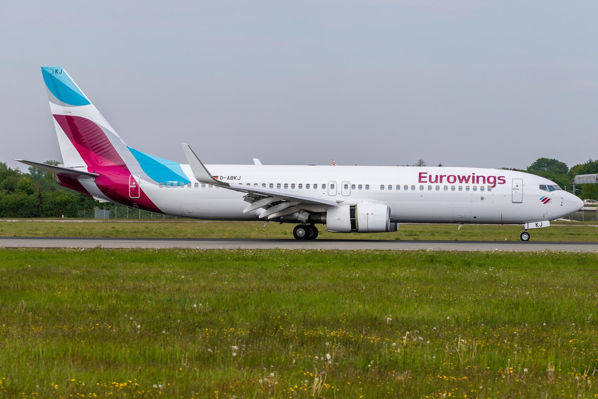 Hamburg Airport: Eurowings (EW / EWG) | Operator: TUI fly |  Boeing 737-86J B738 | D-ABKJ | MSN 37749
