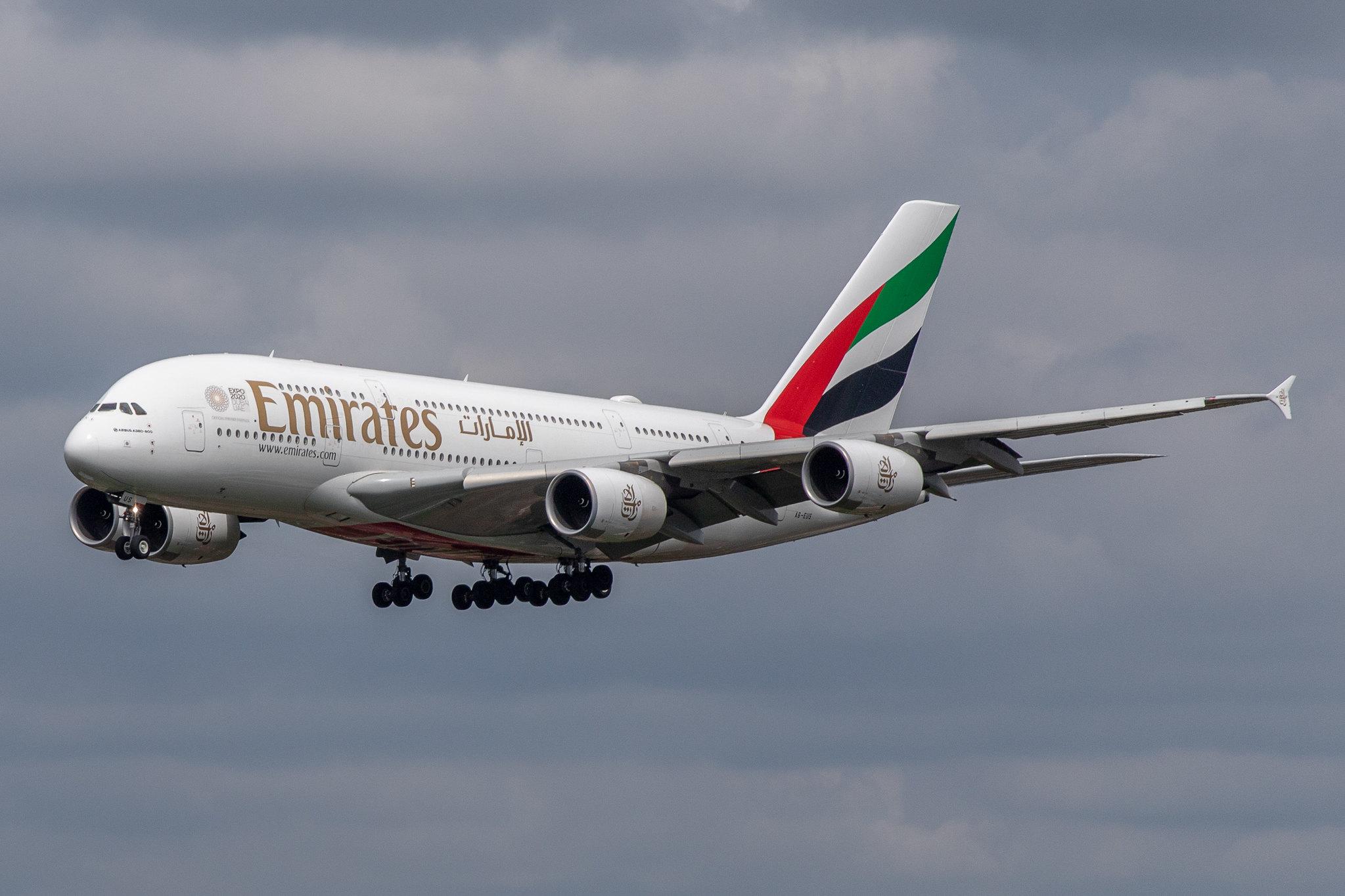 Hamburg Airport: Emirates (EK / UAE) |  Airbus A380-842 A388 | A6-EUS | MSN 234