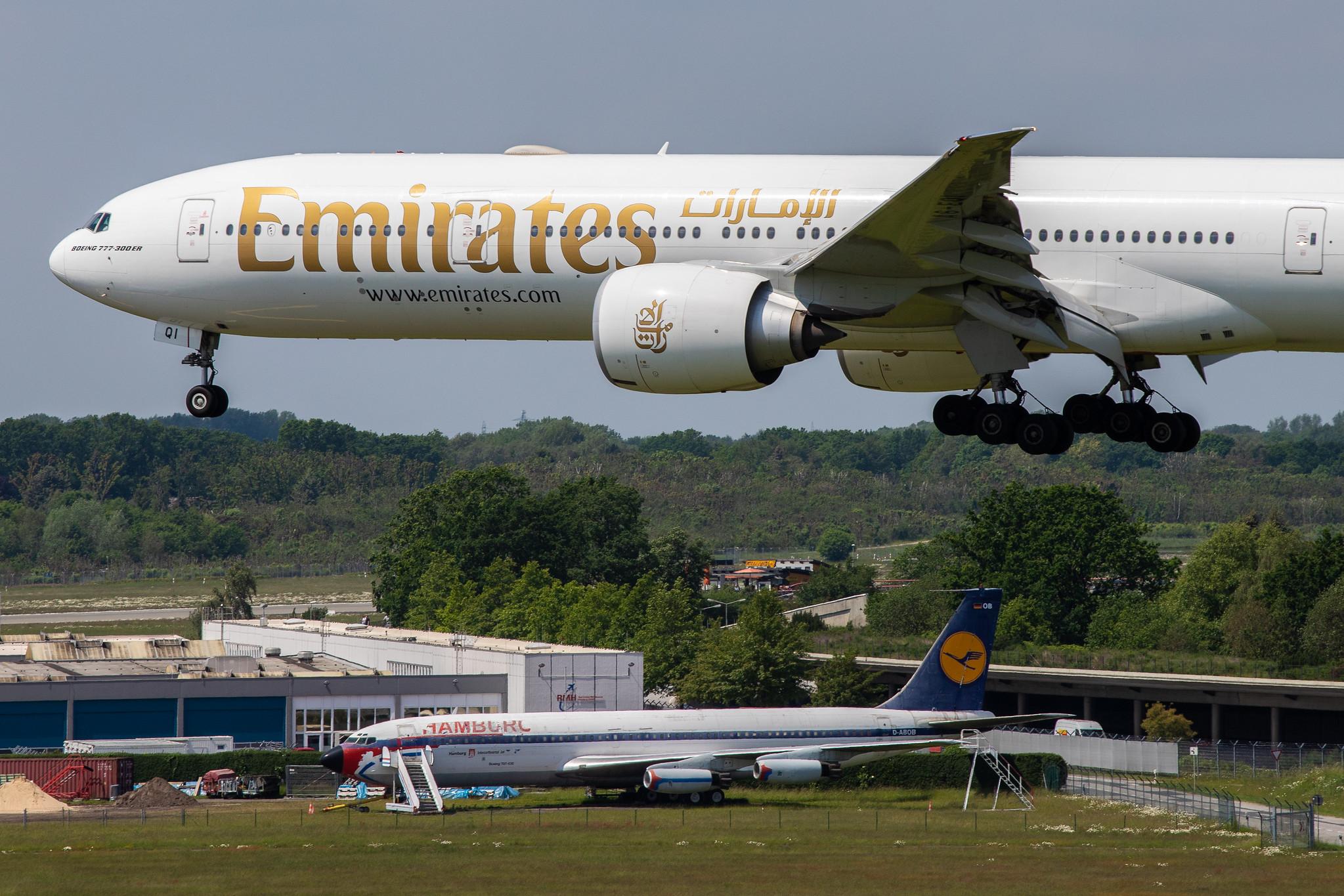 Hamburg Airport: Emirates (EK / UAE) |  Boeing 777-31H(ER) B77W | A6-EQI | MSN 42354