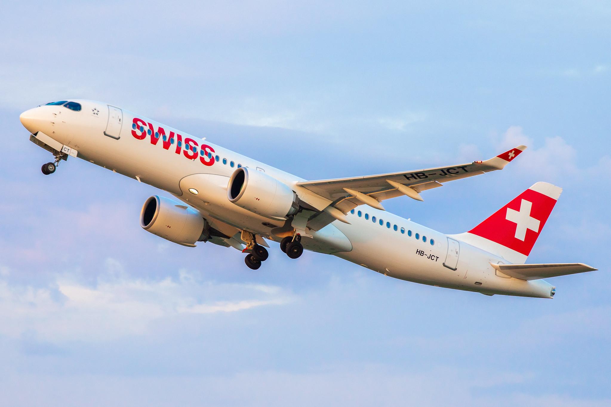Hamburg Airport: Swiss (LX / SWR) |  Airbus A220-300 BCS3 | HB-JCT | MSN 55046