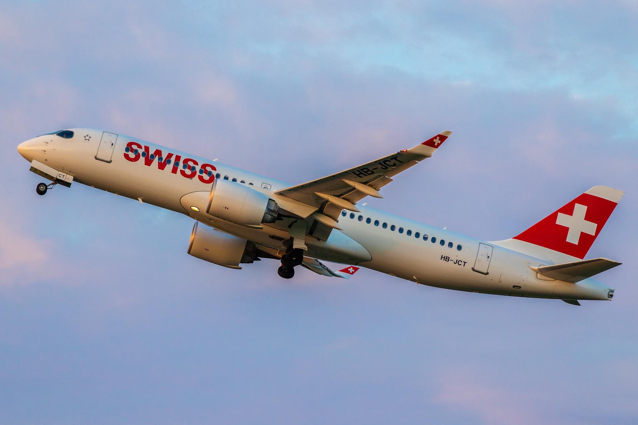 Hamburg Airport: Swiss (LX / SWR) |  Airbus A220-300 BCS3 | HB-JCT | MSN 55046