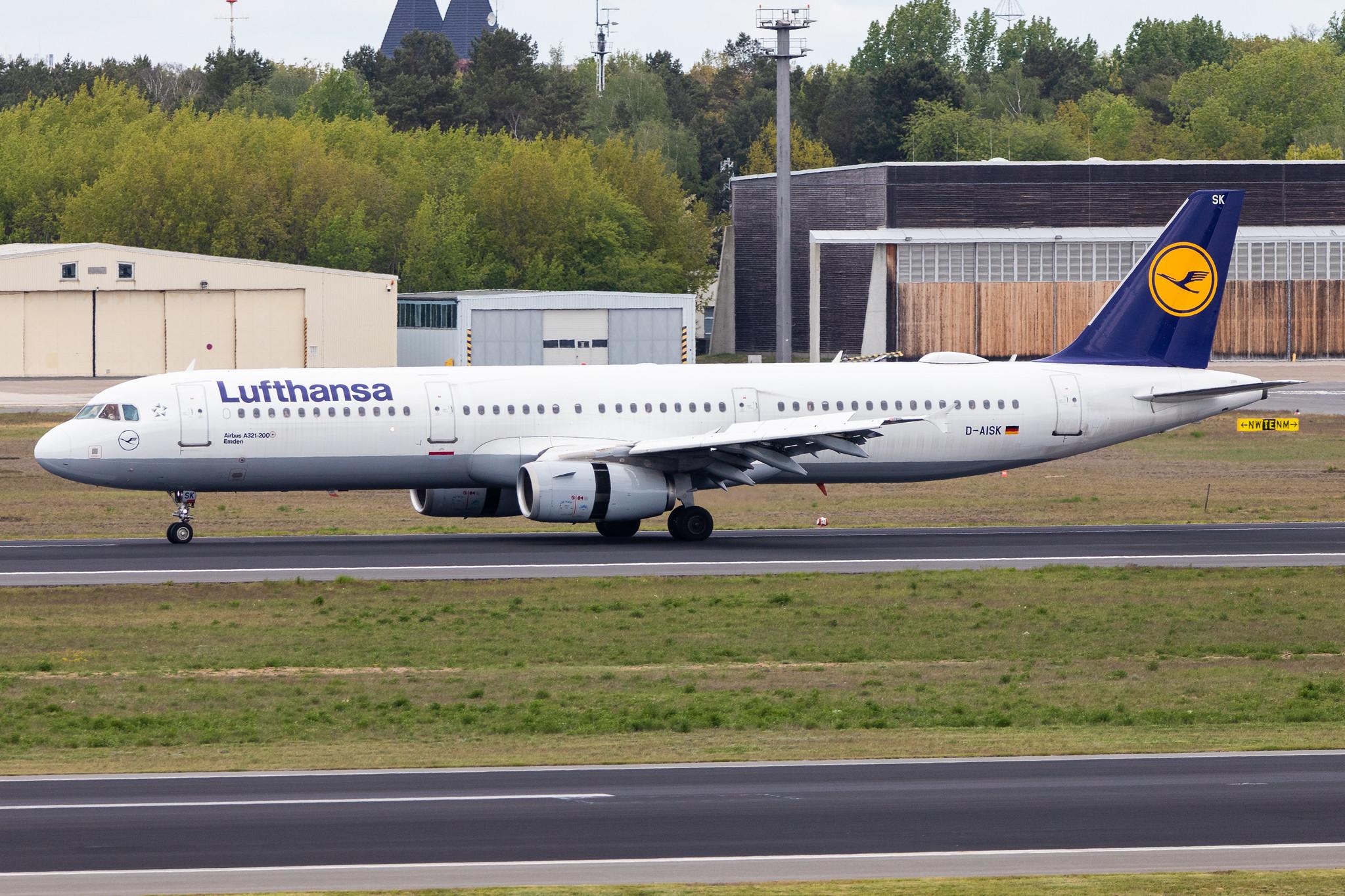 Flughafen Berlin Tegel (TXL): Lufthansa (LH / DLH) |  Airbus A321-231 A321 | D-AISK | MSN 3387