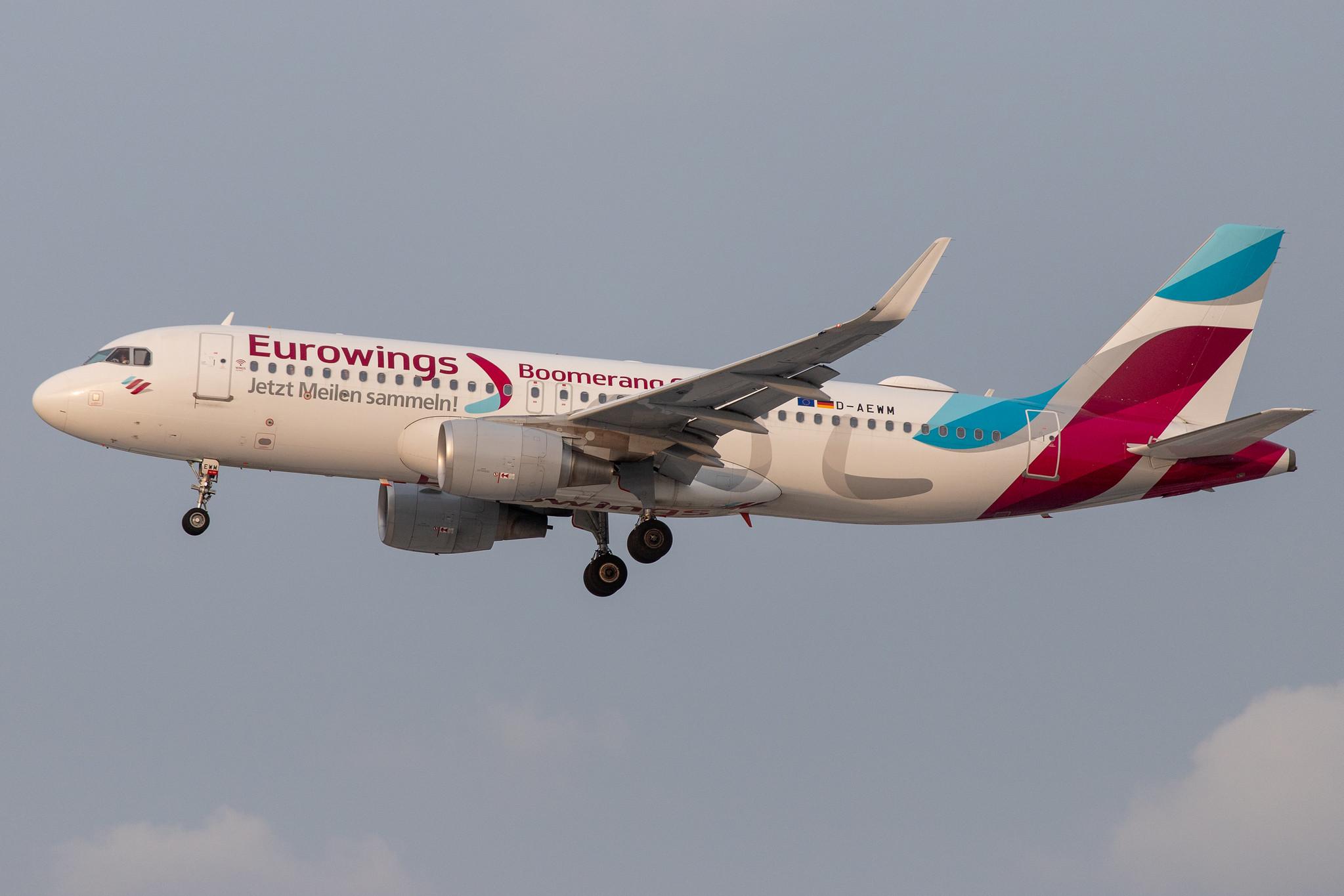 Hamburg Airport: Eurowings (EW / EWG) |  Livery: Boomerang Club Livery |  Airbus A320-214 A320 | D-AEWM | MSN 7259