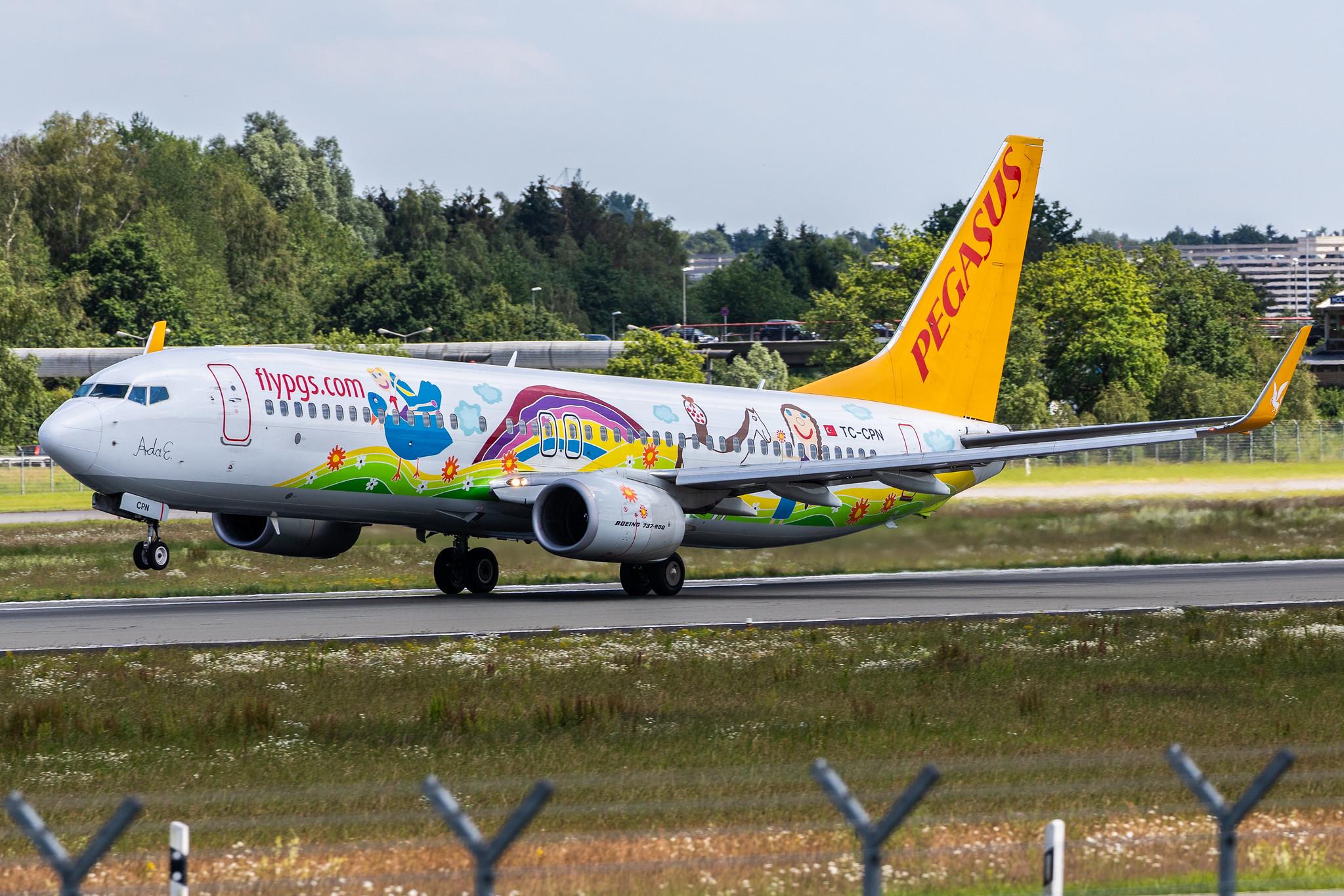 Hamburg Airport: Pegasus (PC / PGT) |  Livery: Ada E. Livery | Operator: Pegasus Airlines |  Boeing 737-82R B738 | TC-CPN | MSN 40013