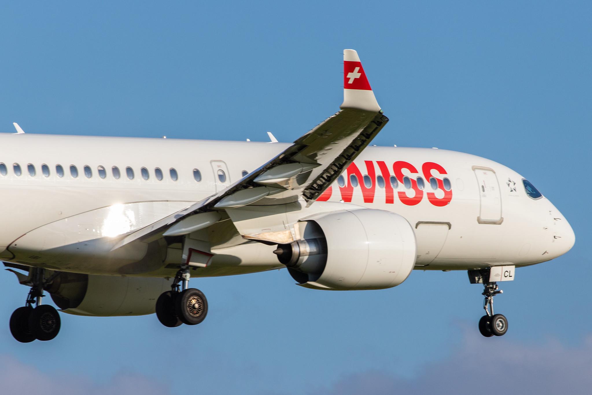 Hamburg Airport: Swiss (LX / SWR) |  Airbus A220-300 BCS3 | HB-JCL | MSN 55029