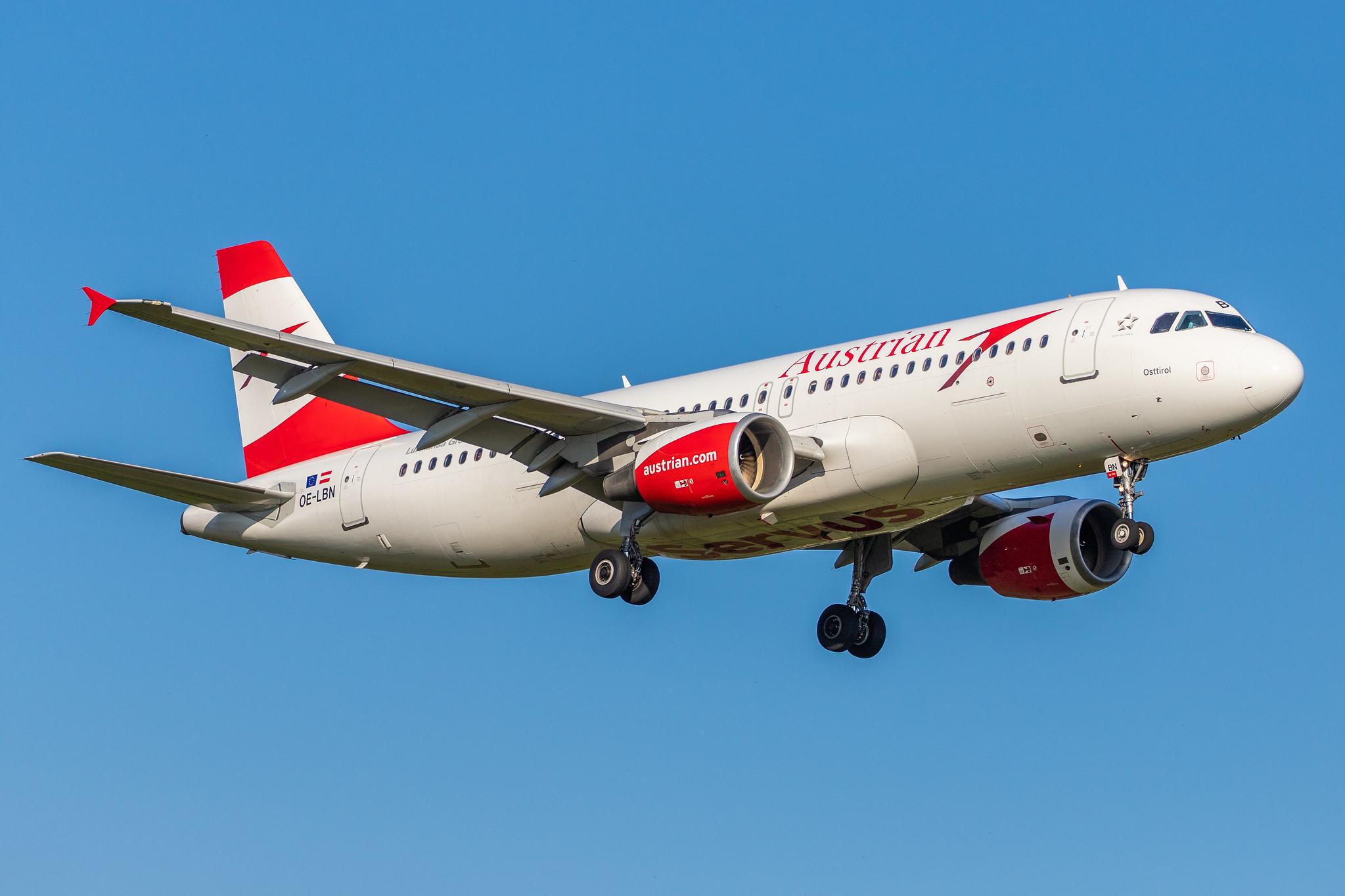 Hamburg Airport (HAM/EDDH): Austrian Airlines (OS / AUA) |  Airbus A320-214 A320 | OE-LBN | MSN 0768