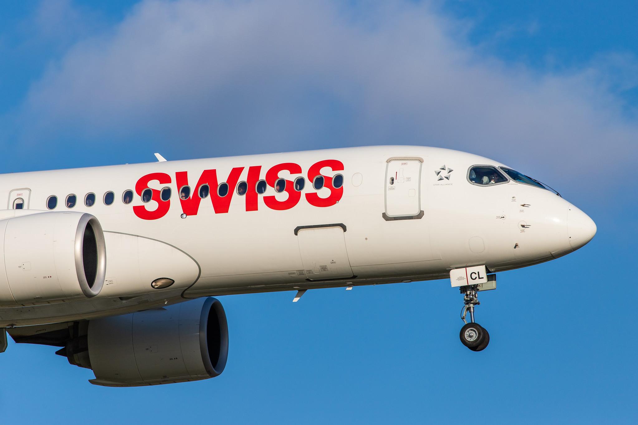 Hamburg Airport: Swiss (LX / SWR) |  Airbus A220-300 BCS3 | HB-JCL | MSN 55029