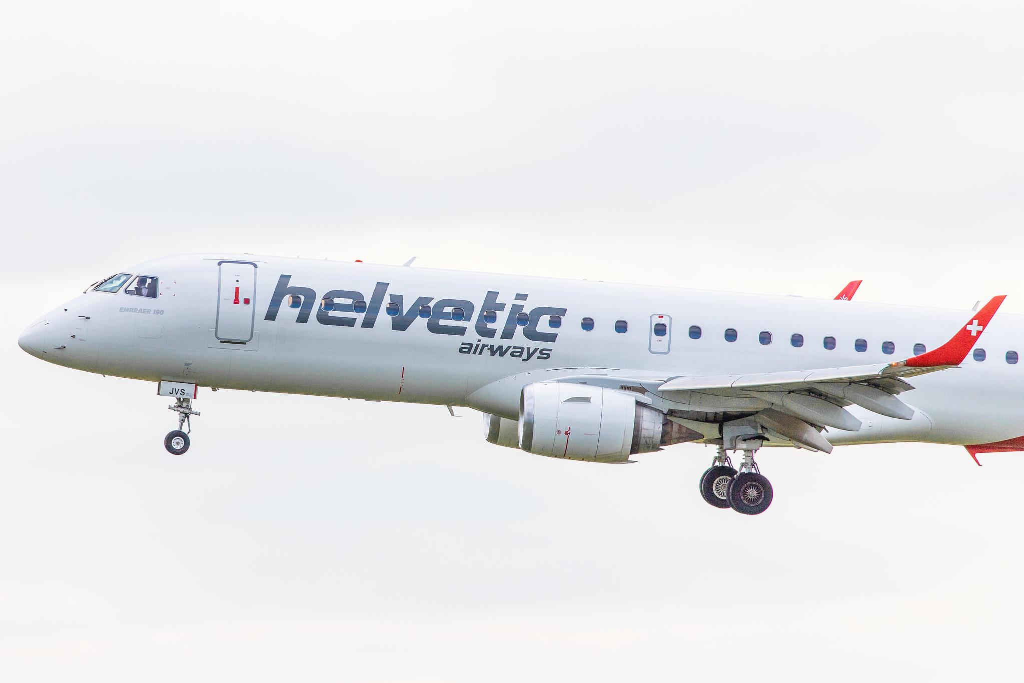 Hamburg Airport (HAM/EDDH): Helvetic Airways (2L / OAW) |  Embraer E190AR E190 | HB-JVS | MSN 19000265