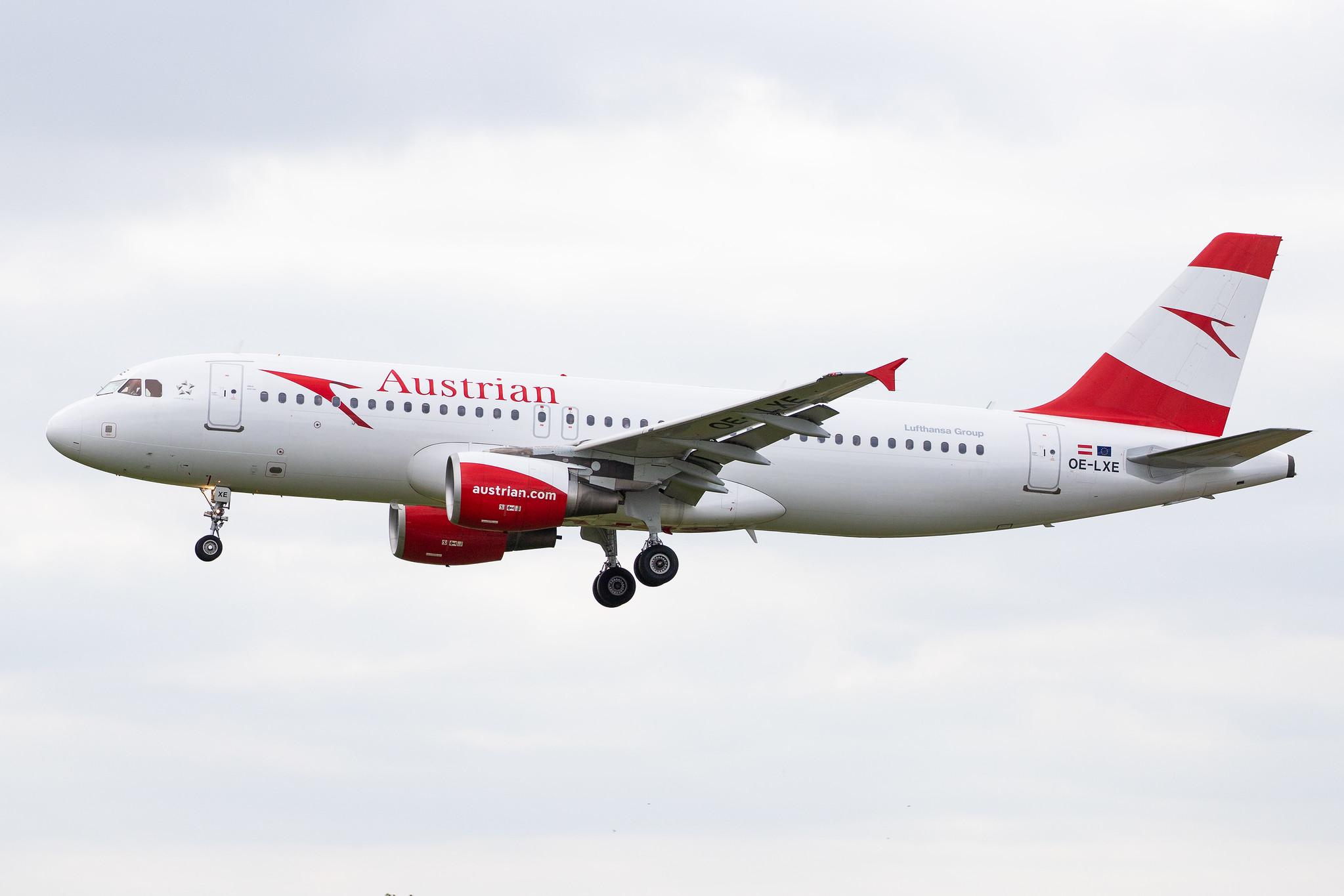 Hamburg Airport (HAM/EDDH): Austrian Airlines (OS / AUA) |  Airbus A320-216 A320 | OE-LXE | MSN 3532