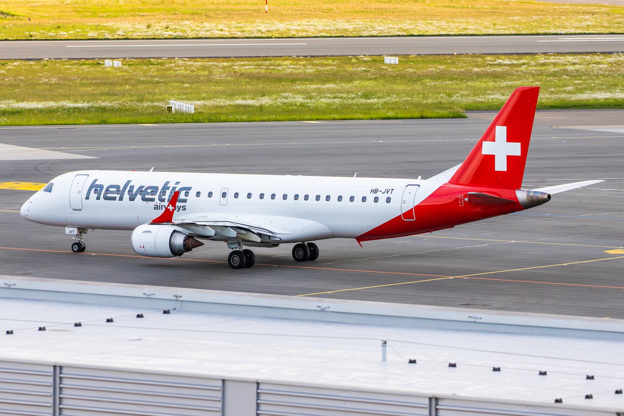 Hamburg Airport (HAM/EDDH): Helvetic Airways (2L / OAW) |  Embraer E190AR E190 | HB-JVT | MSN 19000199