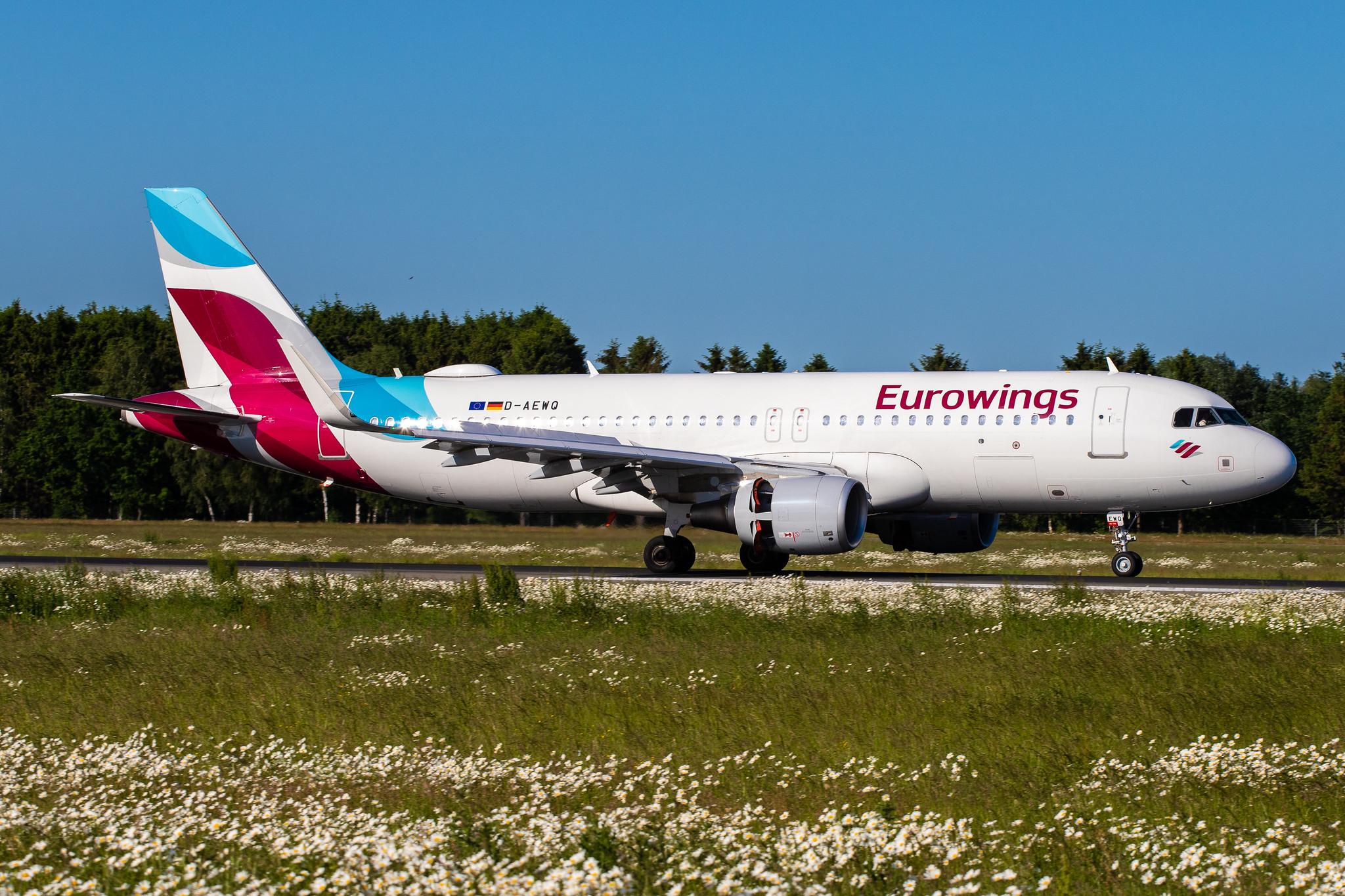 Hamburg Airport (HAM/EDDH): Eurowings (EW / EWG) |  Airbus A320-214 A320 | D-AEWQ | MSN 7398