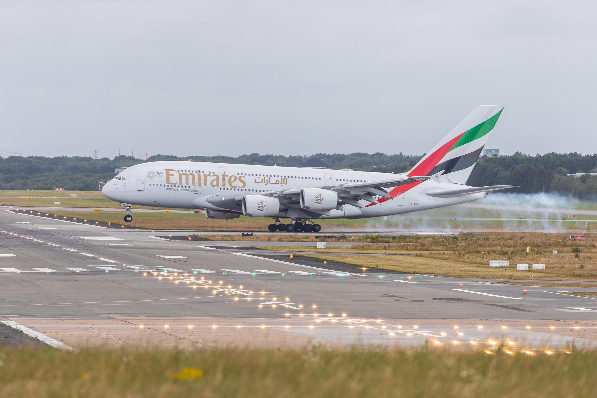 Hamburg Airport: Emirates (EK / UAE) |  Airbus A380-861 A388 | A6-EUK | MSN 223
