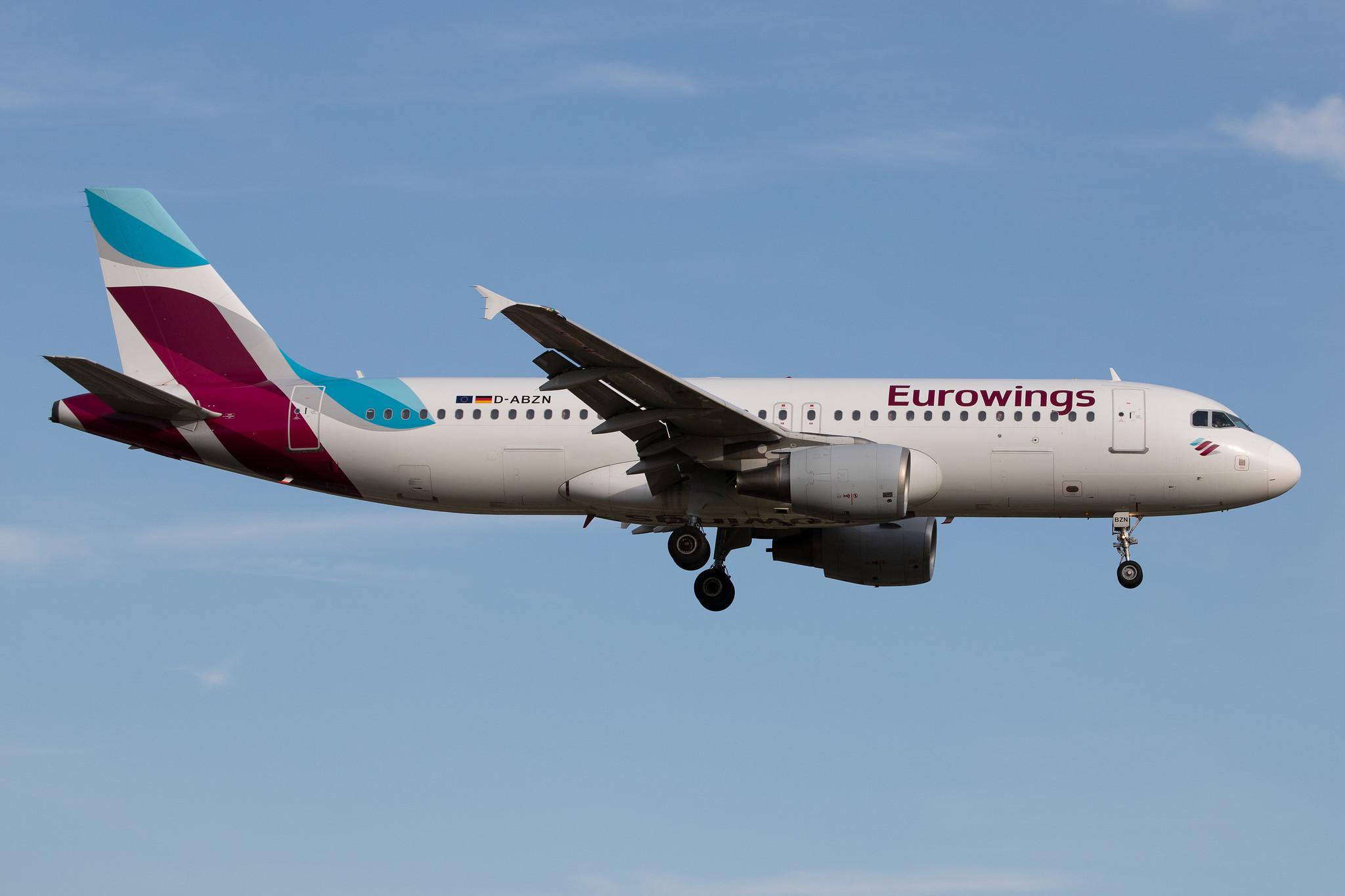 Hamburg Airport: Eurowings (EW / EWG) |  Airbus A320-216 A320 | D-ABZN | MSN 3080