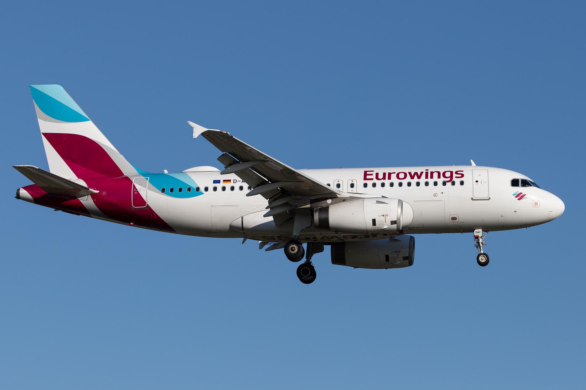 Hamburg Airport: Eurowings (EW / EWG) |  Airbus A319-132 A319 | D-AGWV | MSN 5467