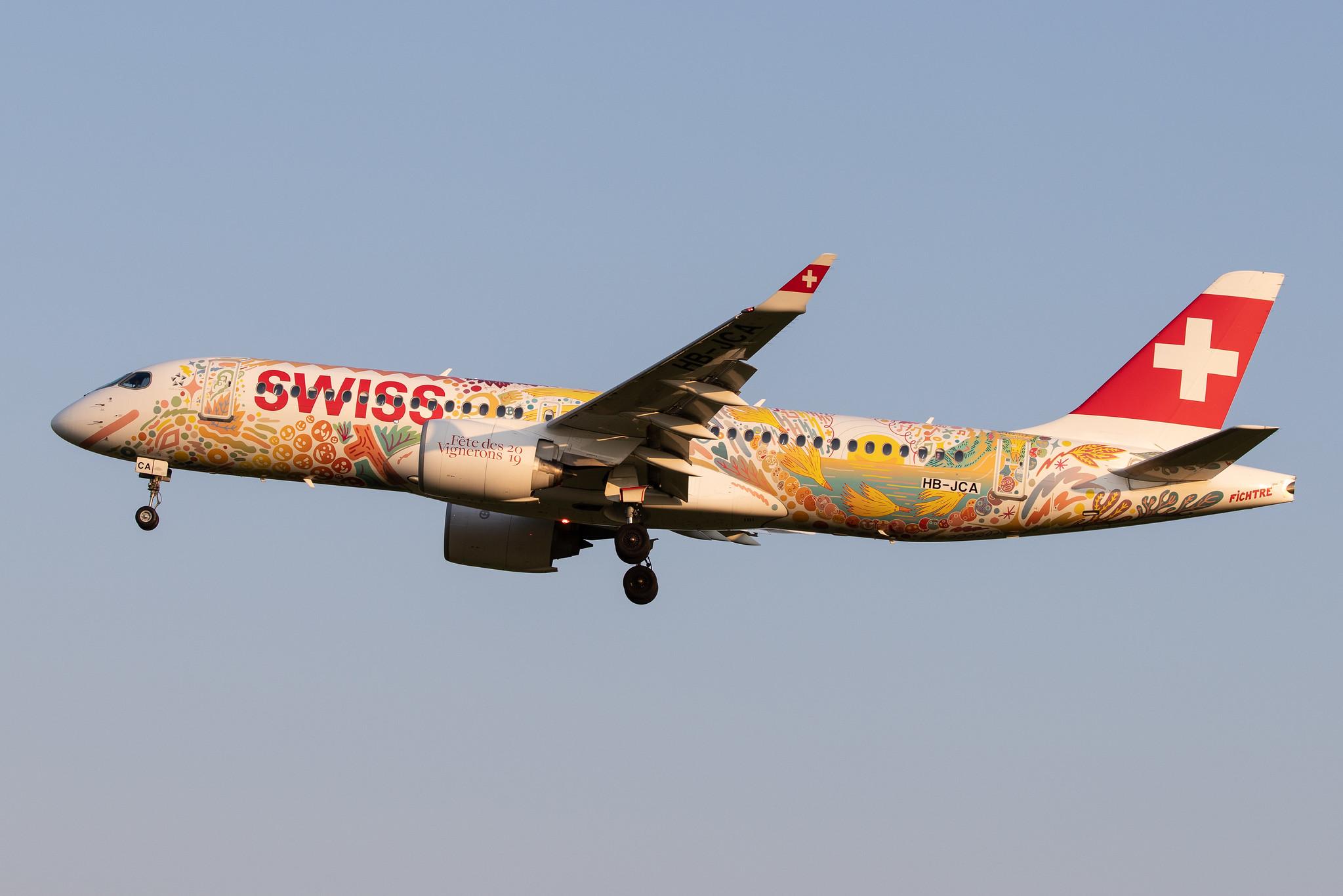 Hamburg Airport: Swiss (LX / SWR) |  Livery: Fete des Vignerons 2019 Livery |  Airbus A220-300 BCS3 | HB-JCA | MSN 55010