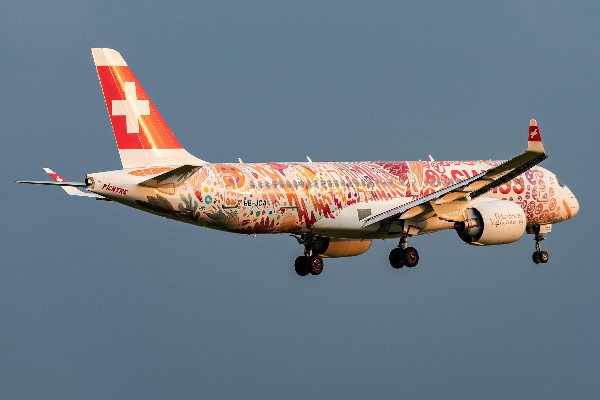 Hamburg Airport: Swiss (LX / SWR) |  Livery: Fete des Vignerons 2019 Livery |  Airbus A220-300 BCS3 | HB-JCA | MSN 55010