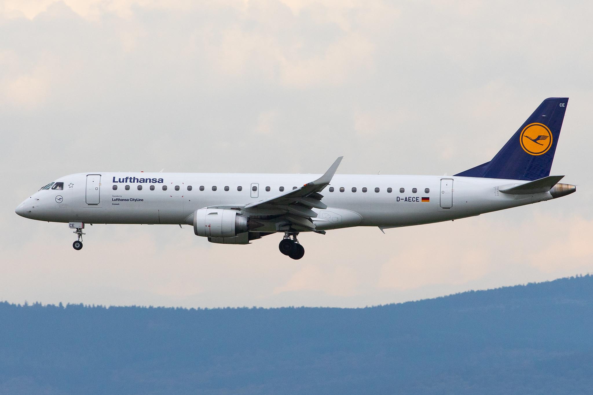 Frankfurt Airport: Lufthansa (LH / DLH) | Operator: Lufthansa CityLine |  Embraer ERJ-190LR E190 | D-AECE | MSN 19000341