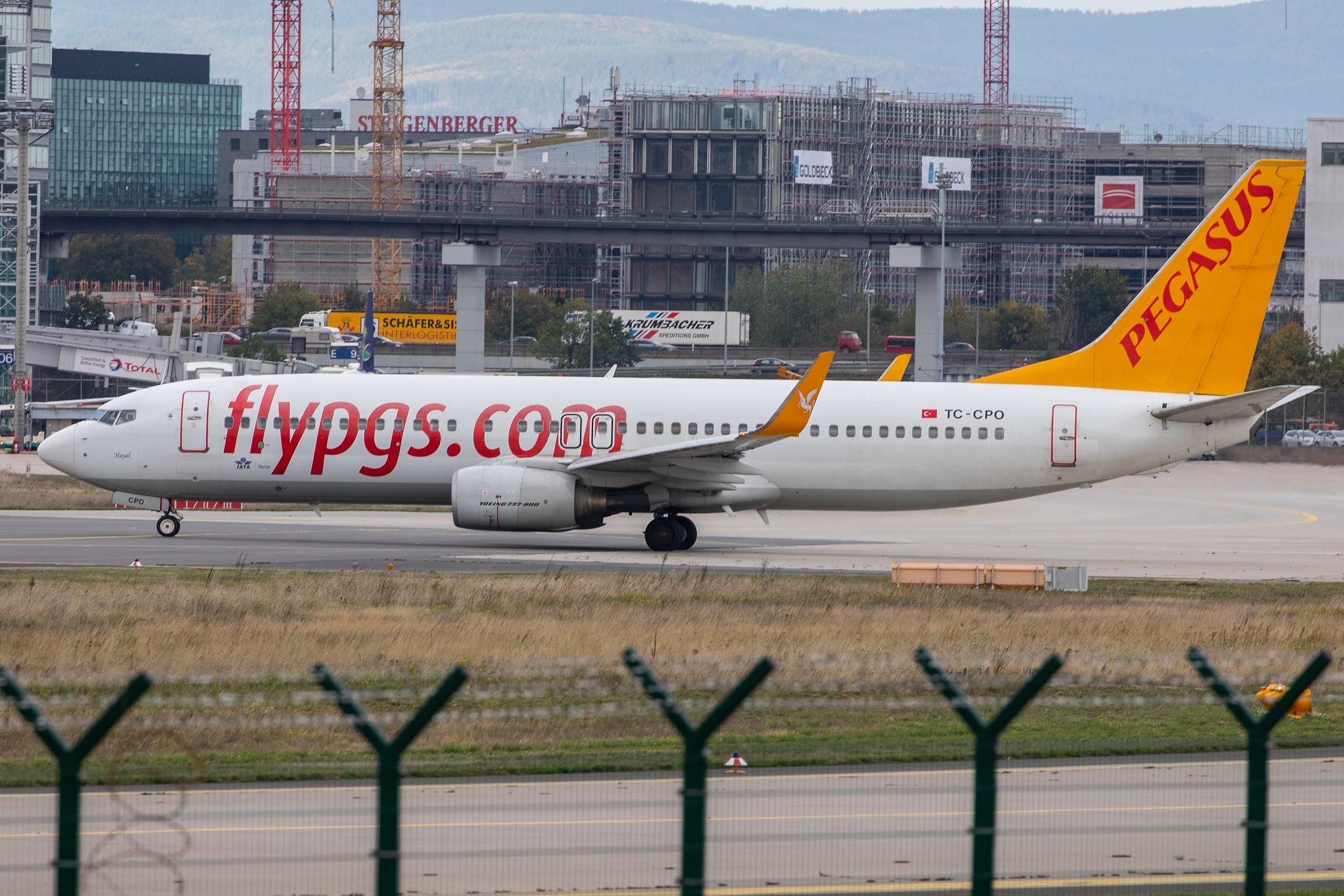 Frankfurt Airport: Pegasus Airlines (PC / PGT) |  Boeing 737-8AS B738 | TC-CPO | MSN 33641