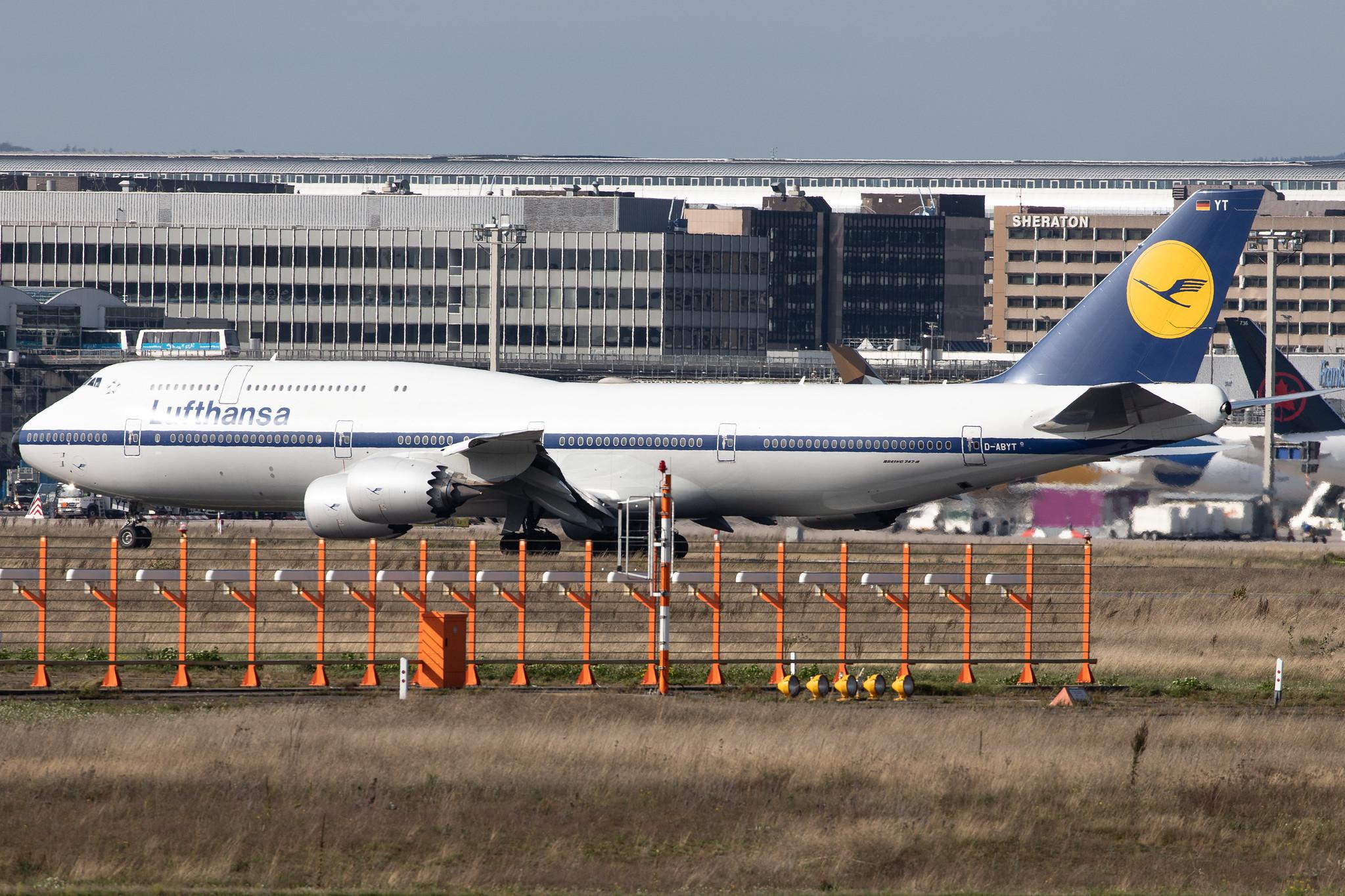 Frankfurt Airport: Lufthansa (LH / DLH) |  Livery: Retro Livery |  Boeing 747-830 B748 | D-ABYT | MSN 37844