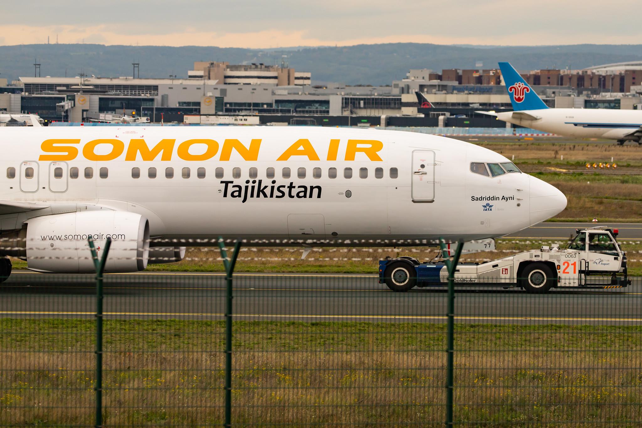 Frankfurt Airport: Somon Air (SZ / SMR) |  Boeing 737-8GJ B738 | EY-777 | MSN 34960