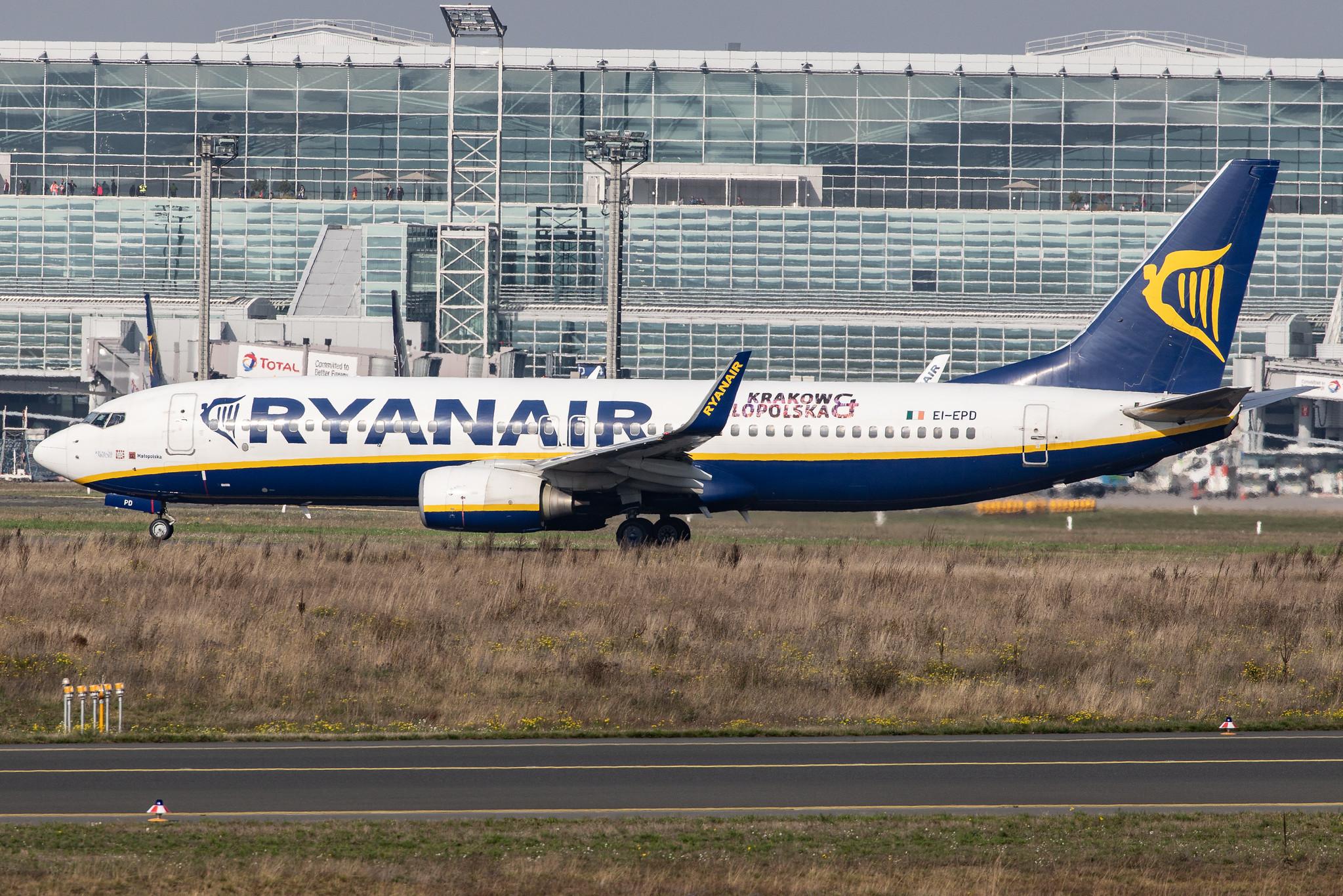Frankfurt Airport: Ryanair (FR / RYR) |  Boeing 737-8AS B738 | EI-EPD | MSN 40310