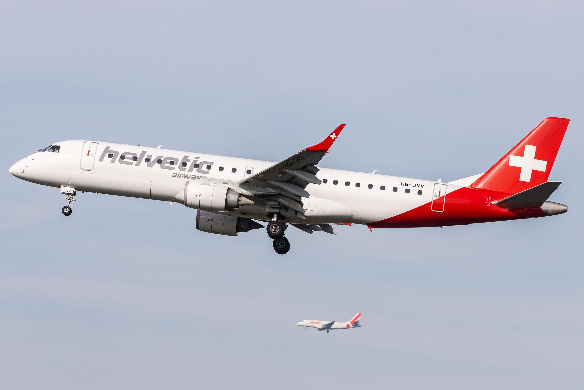 Frankfurt Airport: Helvetic Airways (2L / OAW) |  Embraer ERJ-190LR E190 | HB-JVV | MSN 19000071